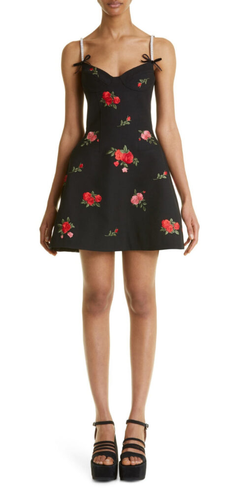 BLACK ROSE SLIP MINI DRESS BLACK ROSE SLIP MINI DRESS