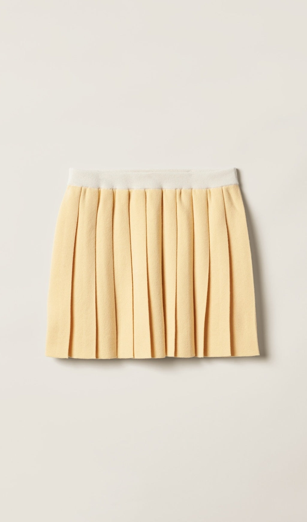PLEATED MINI A-LINE KNIT SKIRT FOR WORK