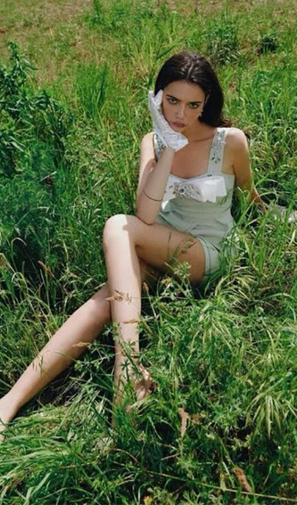 CRYSTAL STRAPPY MINT MINI DRESS FOR EVENING