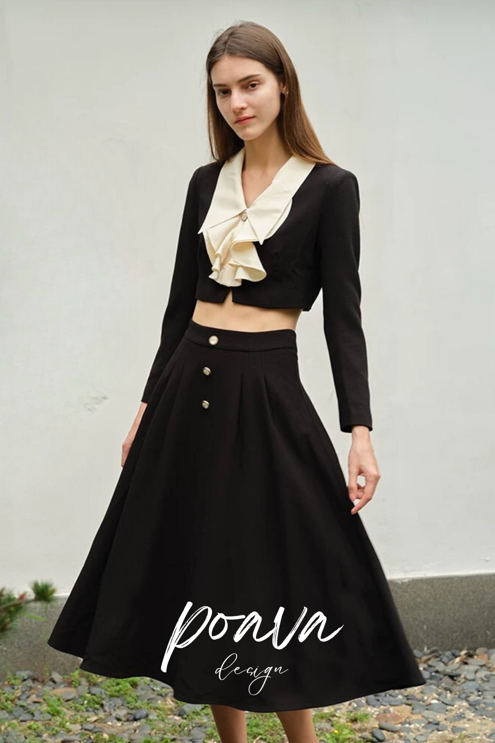 2_730a798b-ea17-4a3d-a1c3-d6854c22bf50 BLACK MIDI DRESS SET WITH BUCKLE