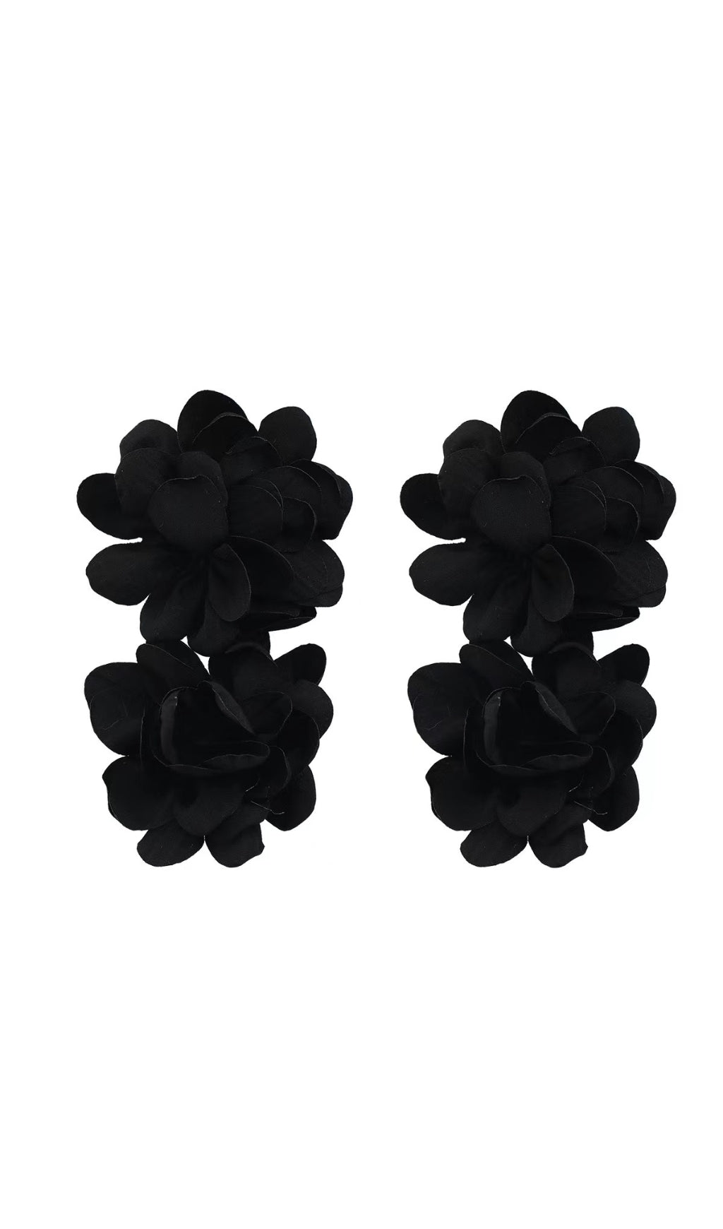 3D FLOWER EARRING - GOLD HOOP FOR WEDDING