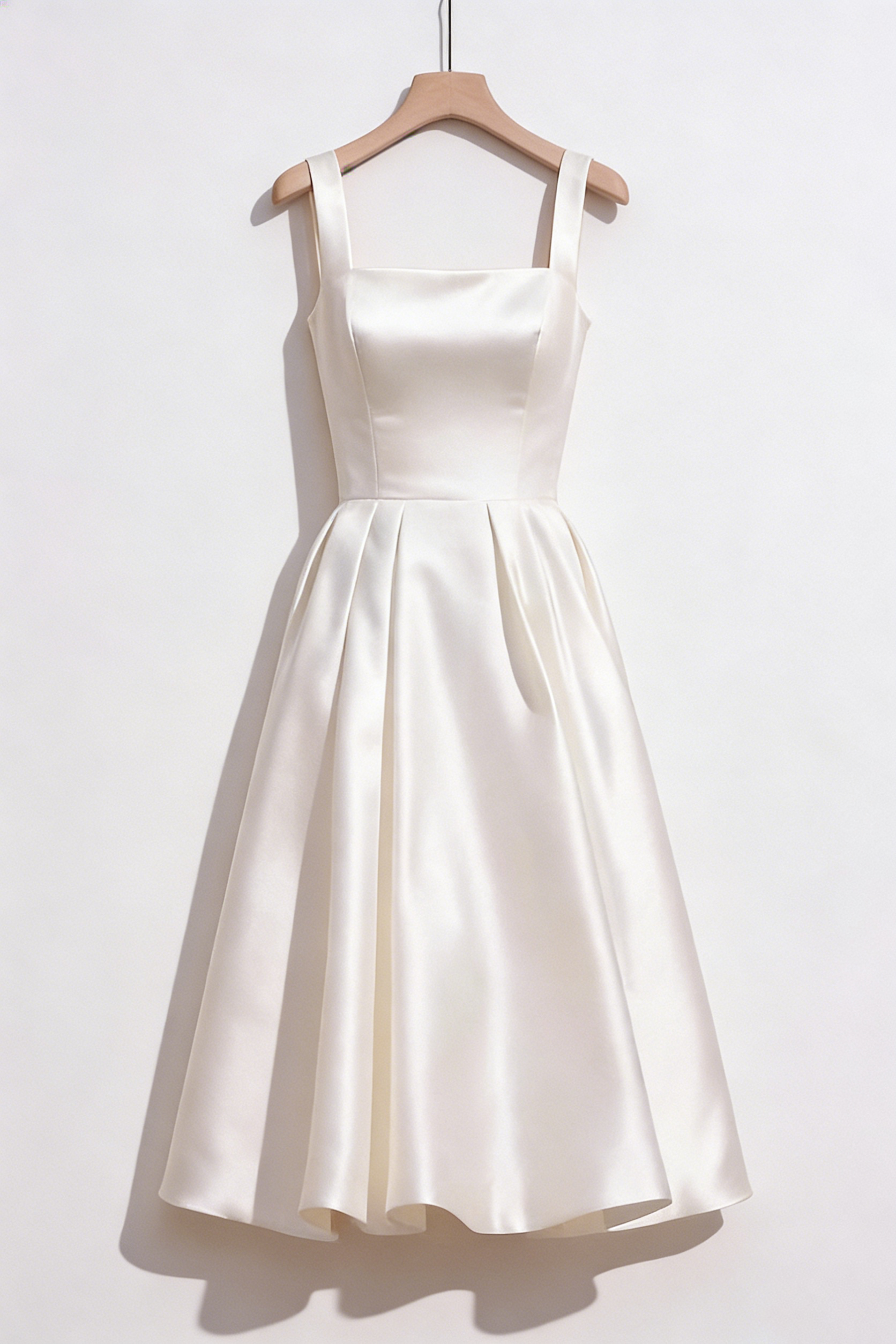 OFF-WHITE MINIMALIST SPAGHETTI STRAP MIDI DRESS