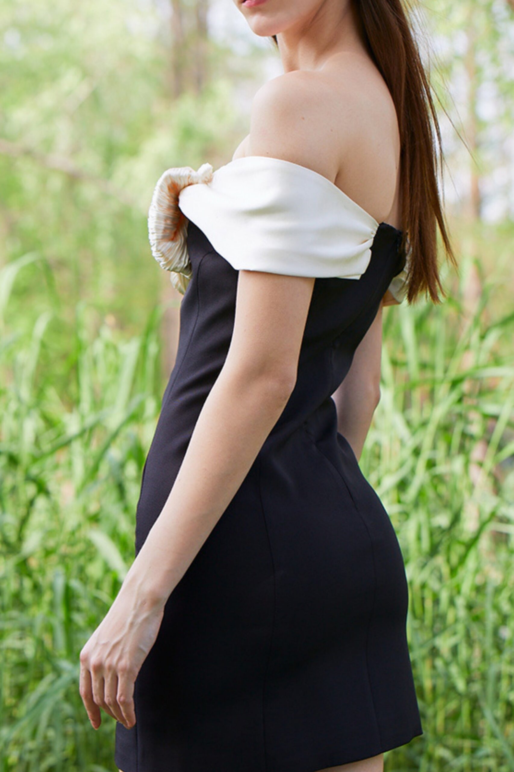 BLACK MINI BOW DRESS FOR COCKTAIL PARTY