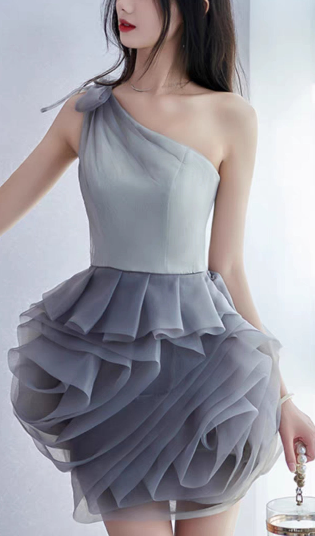 2_88432456-bdbf-4e33-84d5-a89faeeac1eb ONE SHOULDER MESH MINI DRESS GREY PARTY