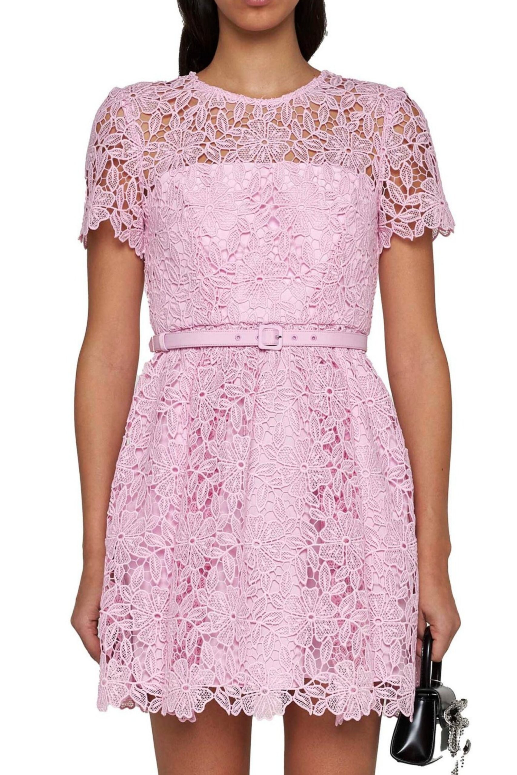 LACE PINK MINI DRESS FOR PARTY NIGHT