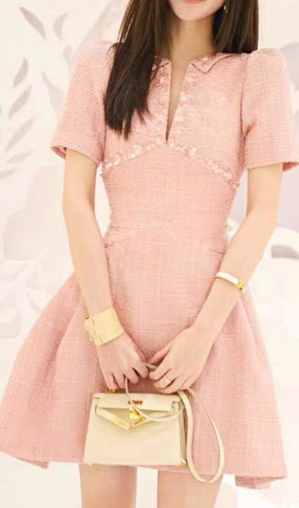 A-LINE BEADED SEQUIN PINK PARTY MINI DRESS