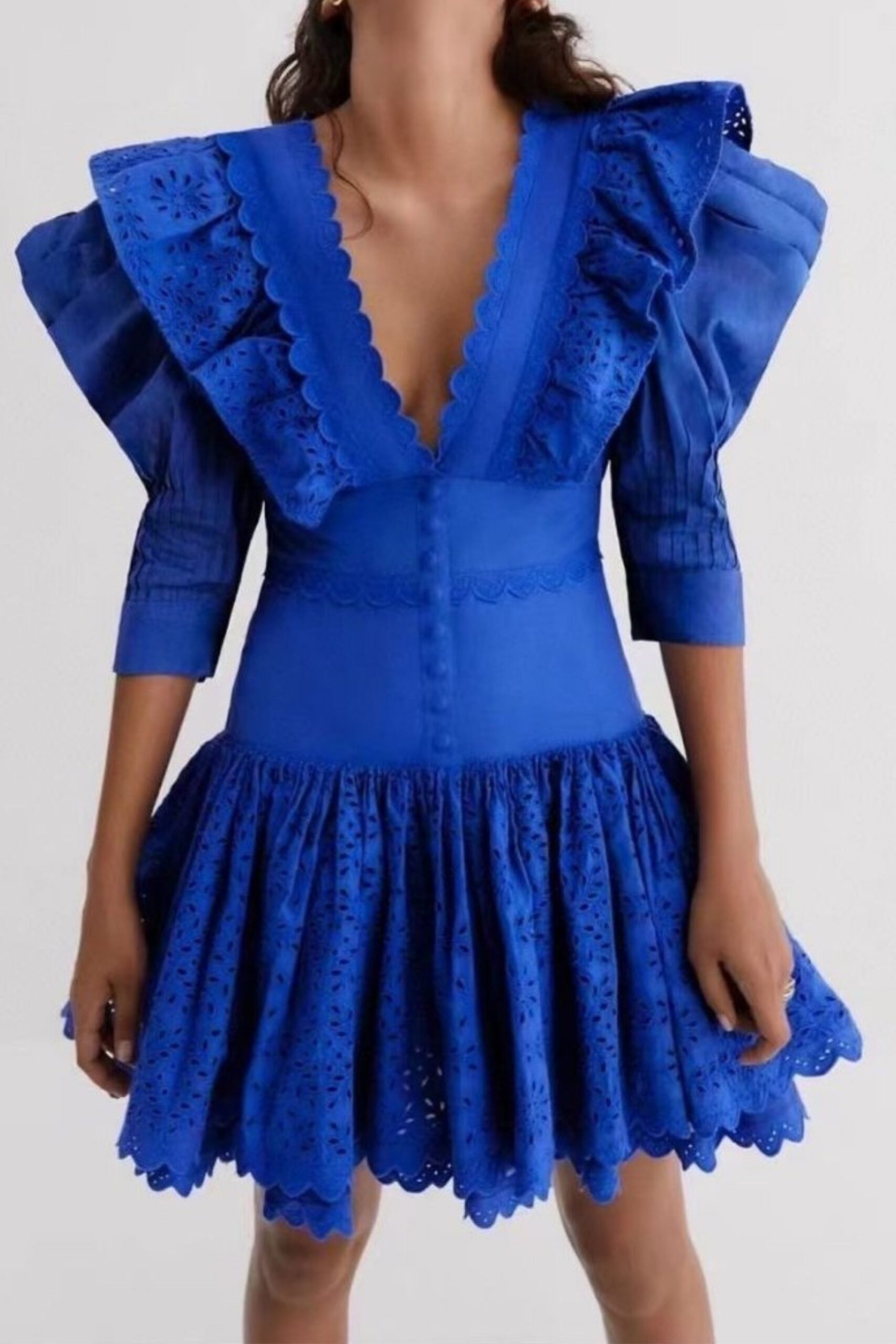 2_904237da-d5c9-415d-97e4-0db24dd9da94 PUFF SLEEVE V-NECK MINI DRESS, DARK BLUE, PARTY