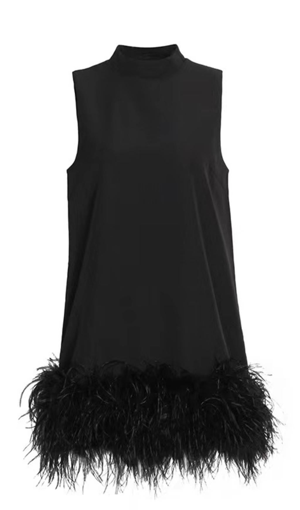 FEATHER MINI DRESS FOR PARTY NIGHT