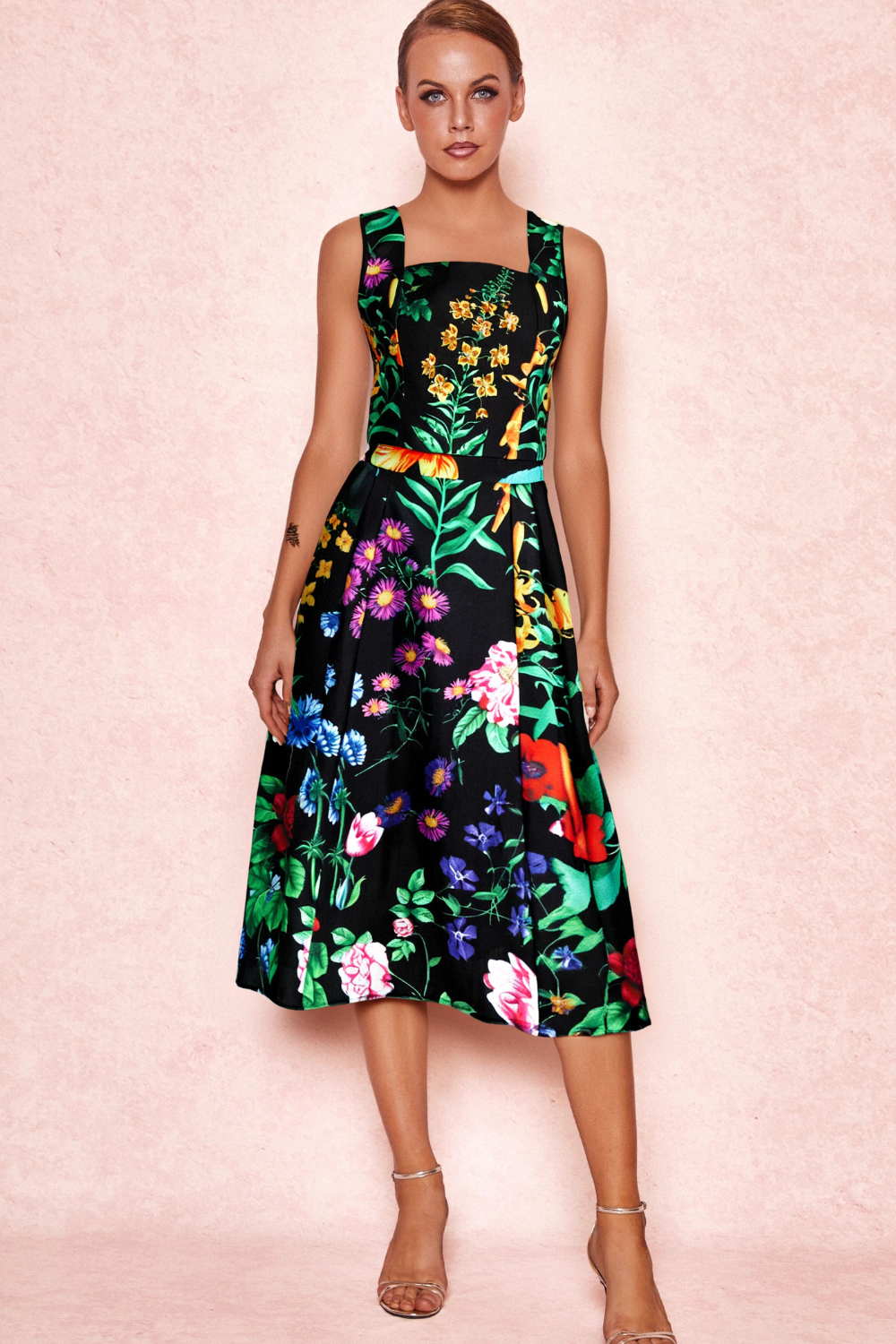 FLOWER PRINT TWO PIECE SET VACATION OUTFIT