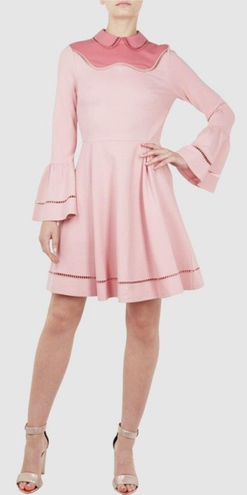 skater mini dress in pink skater mini dress in pink