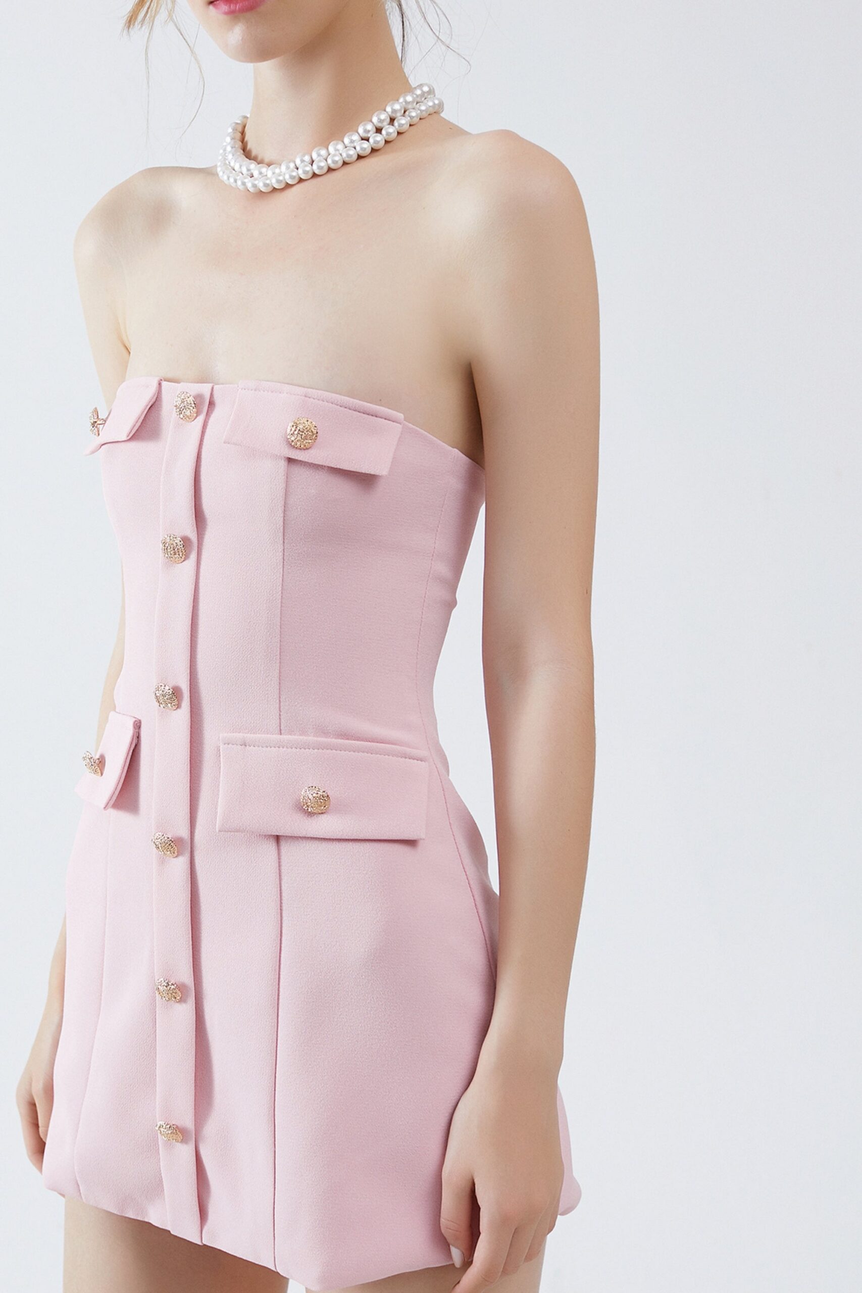 STRAPLESS PINK MINI DRESS FOR PARTY NIGHT