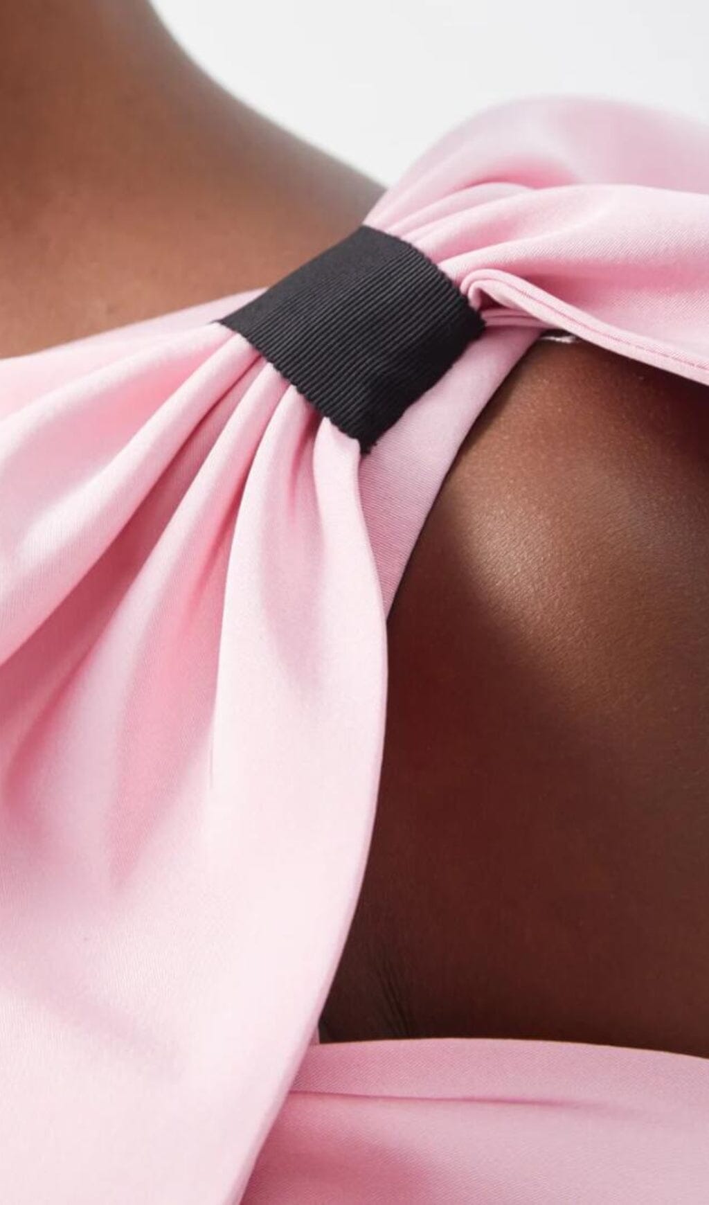 BOW DETAIL SILK MINI DRESS PINK PARTY