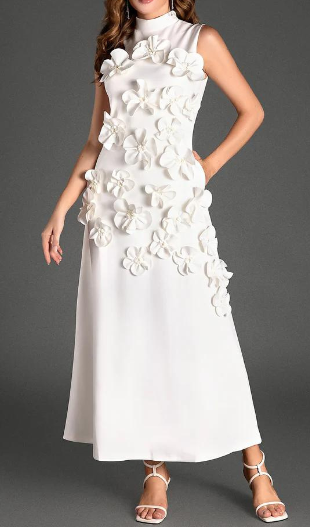 ANNONA WHITE EMBELLISHED MAXI DRESS FOR WEDDING