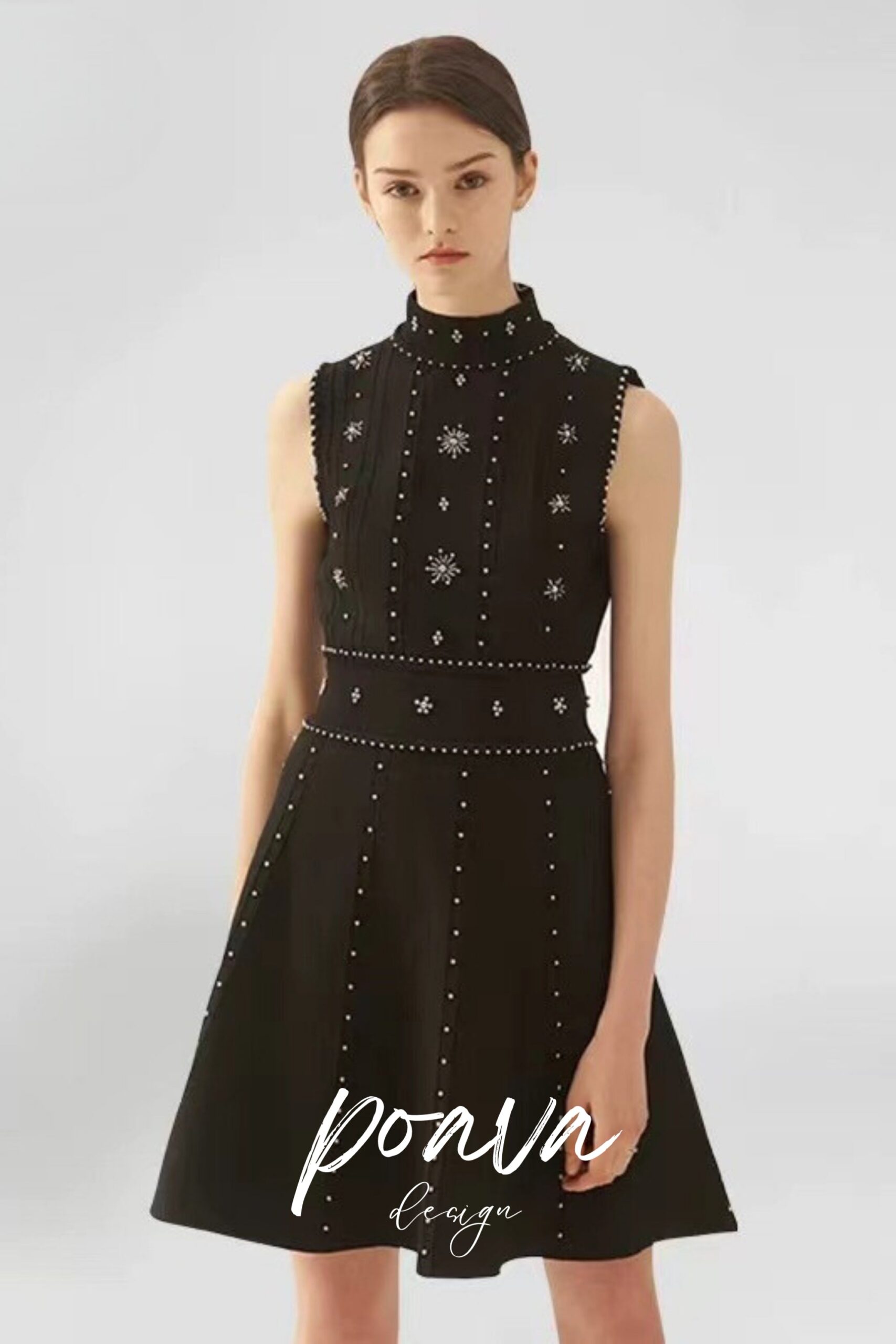 2_a3677227-e9aa-4b33-8c6e-3cd692bf60f0 EMBELLISHED SLEEVELESS MIDI DRESS BLACK