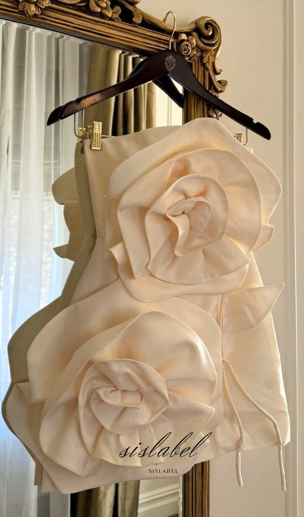 BEIGE STRAPLESS BIND MINI DRESS, FLORAL PARTY