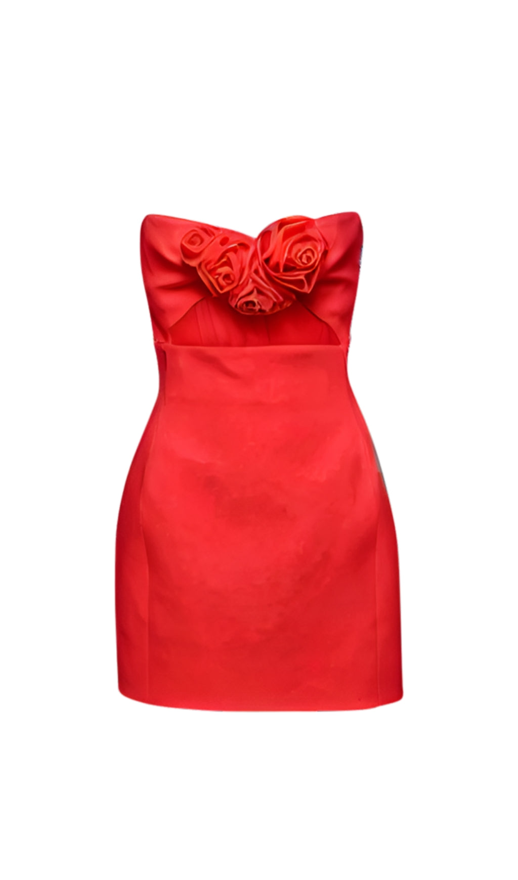 STRAPLESS RED CUTOUT MINI DRESS FOR PARTY