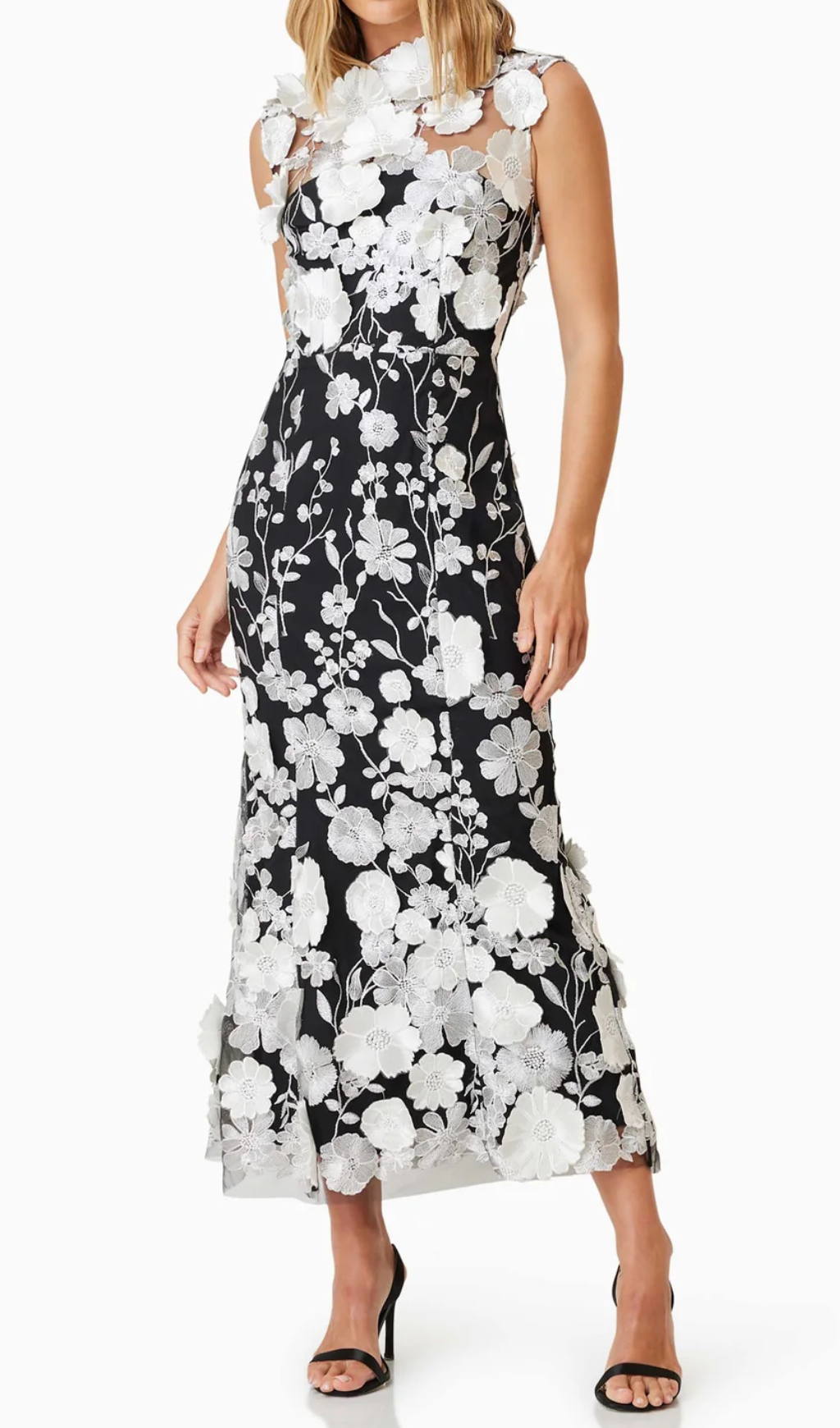 SELENE BLACK MIDI COCKTAIL DRESS FOR EVENING
