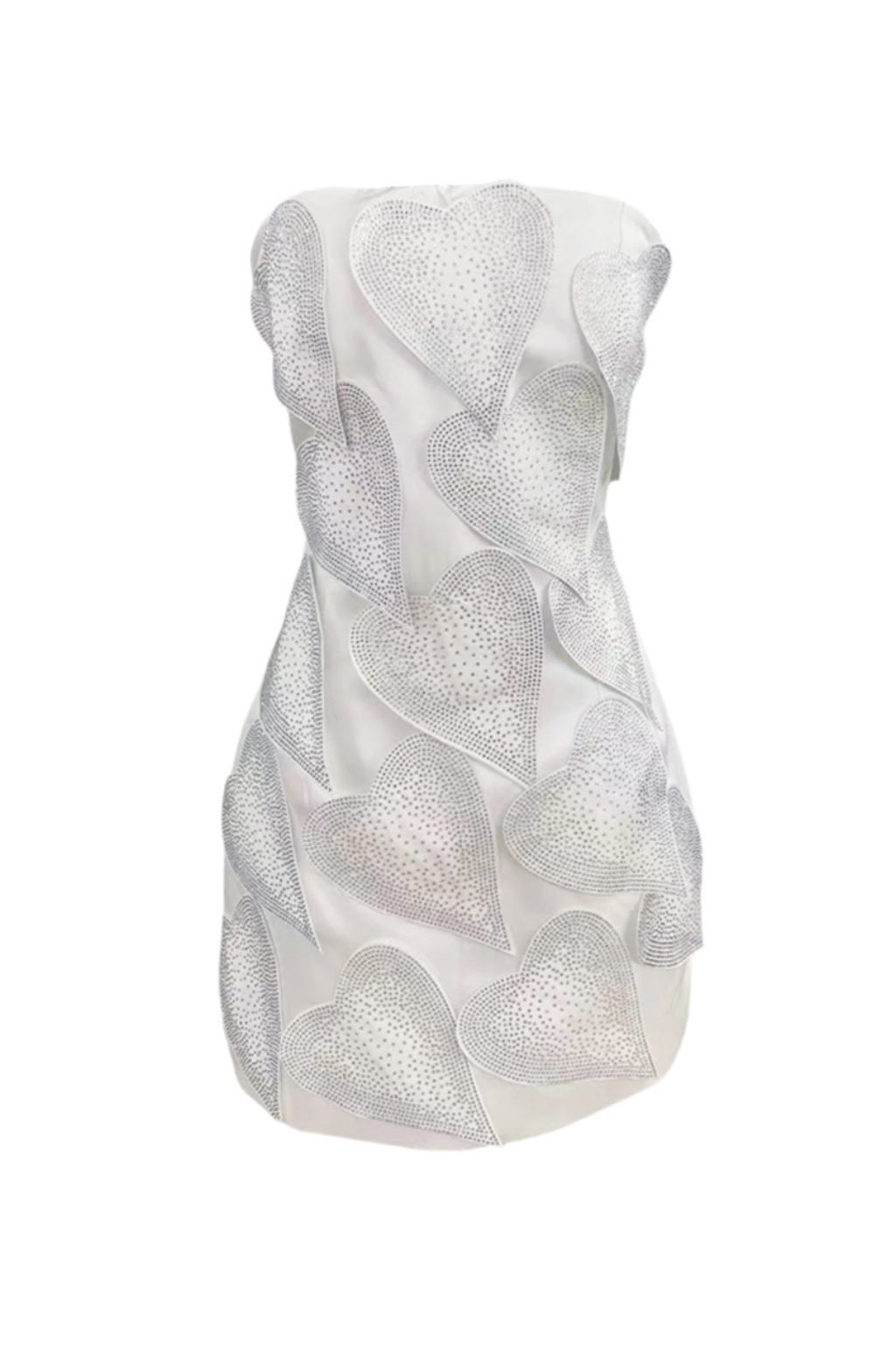 CRYSTAL LEAF MINI DRESS WHITE WEDDING PARTY