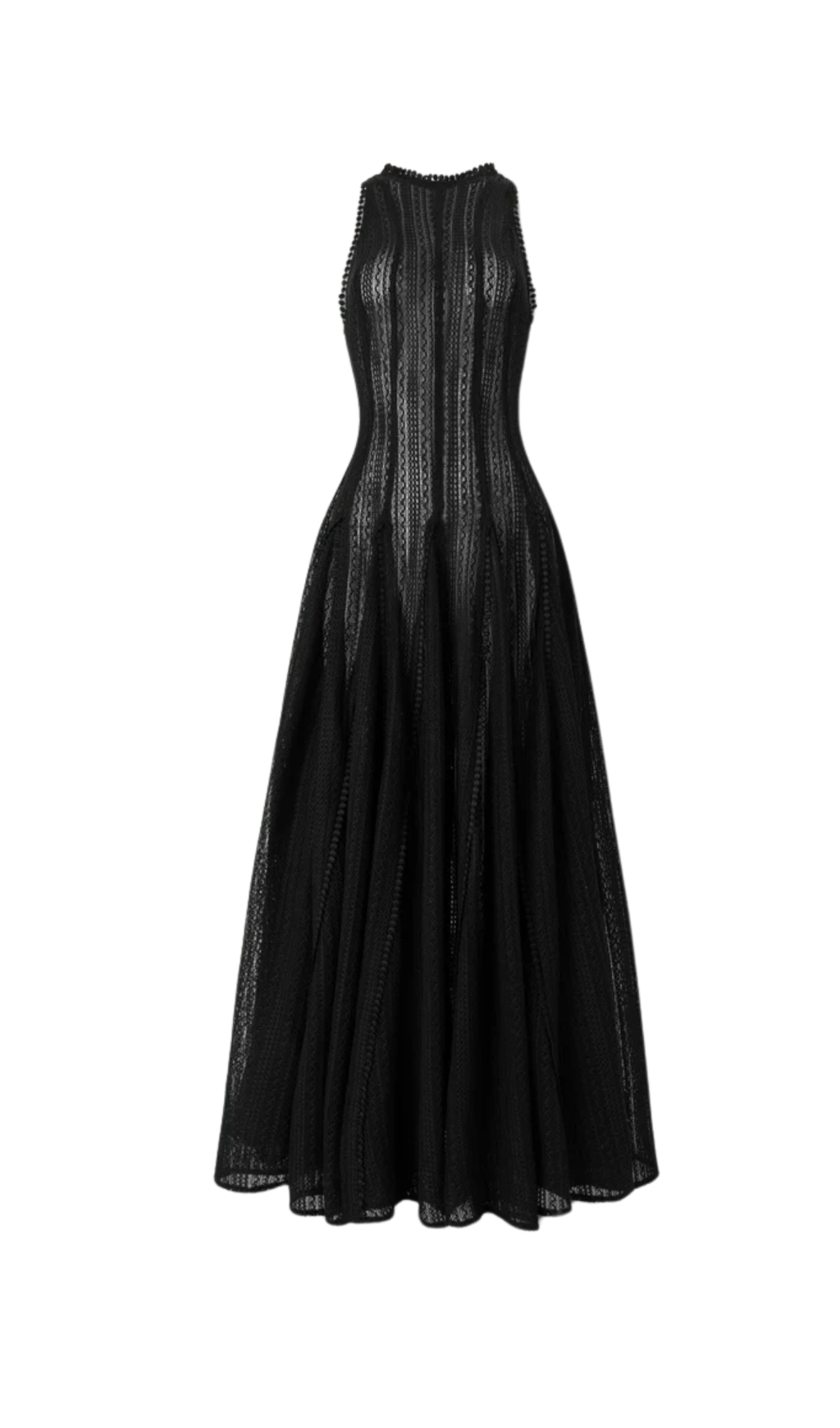 SLEEVELESS LACE CROCHET MAXI DRESS, BLACK, WEDDING GUEST