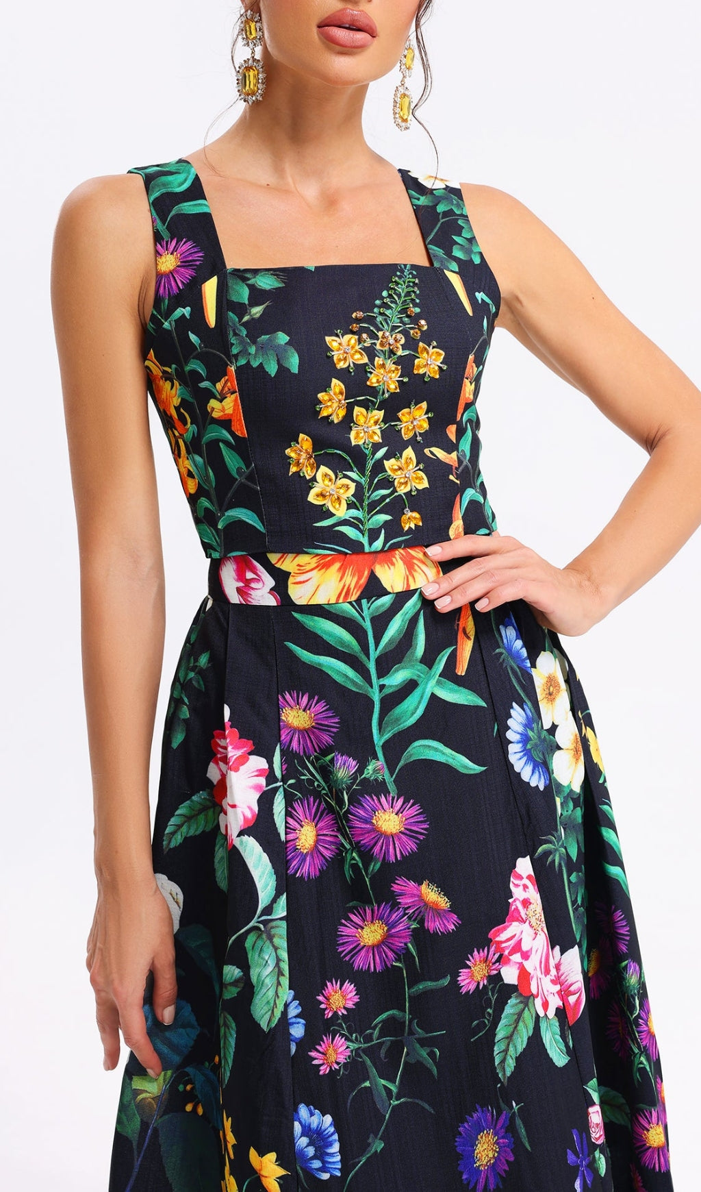 FLOWER PRINT TWO PIECE SET VACATION OUTFIT