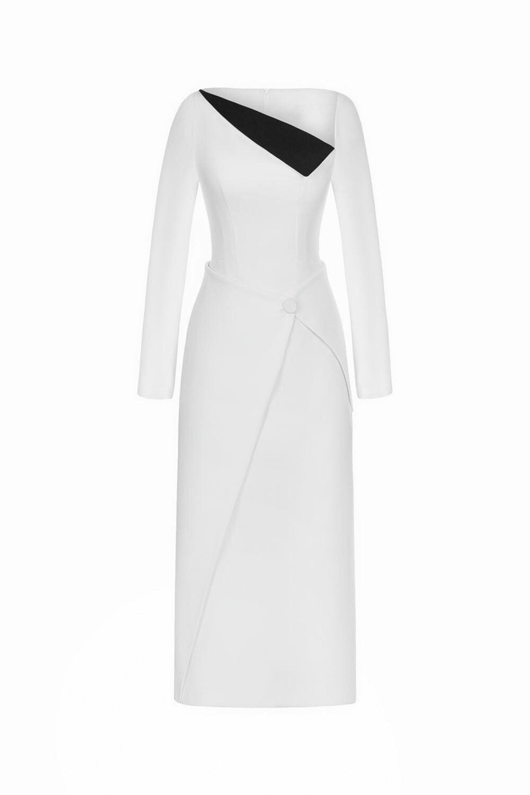 WENDY ASYMMETRIC SHEATH MIDI DRESS FOR COCKTAIL