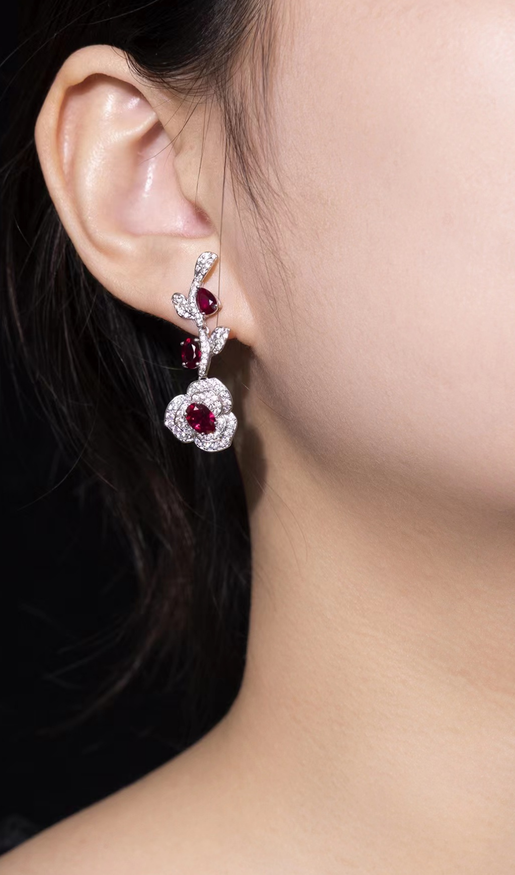 AZORITE ROSE GEM DROP EARRINGS FOR WEDDING