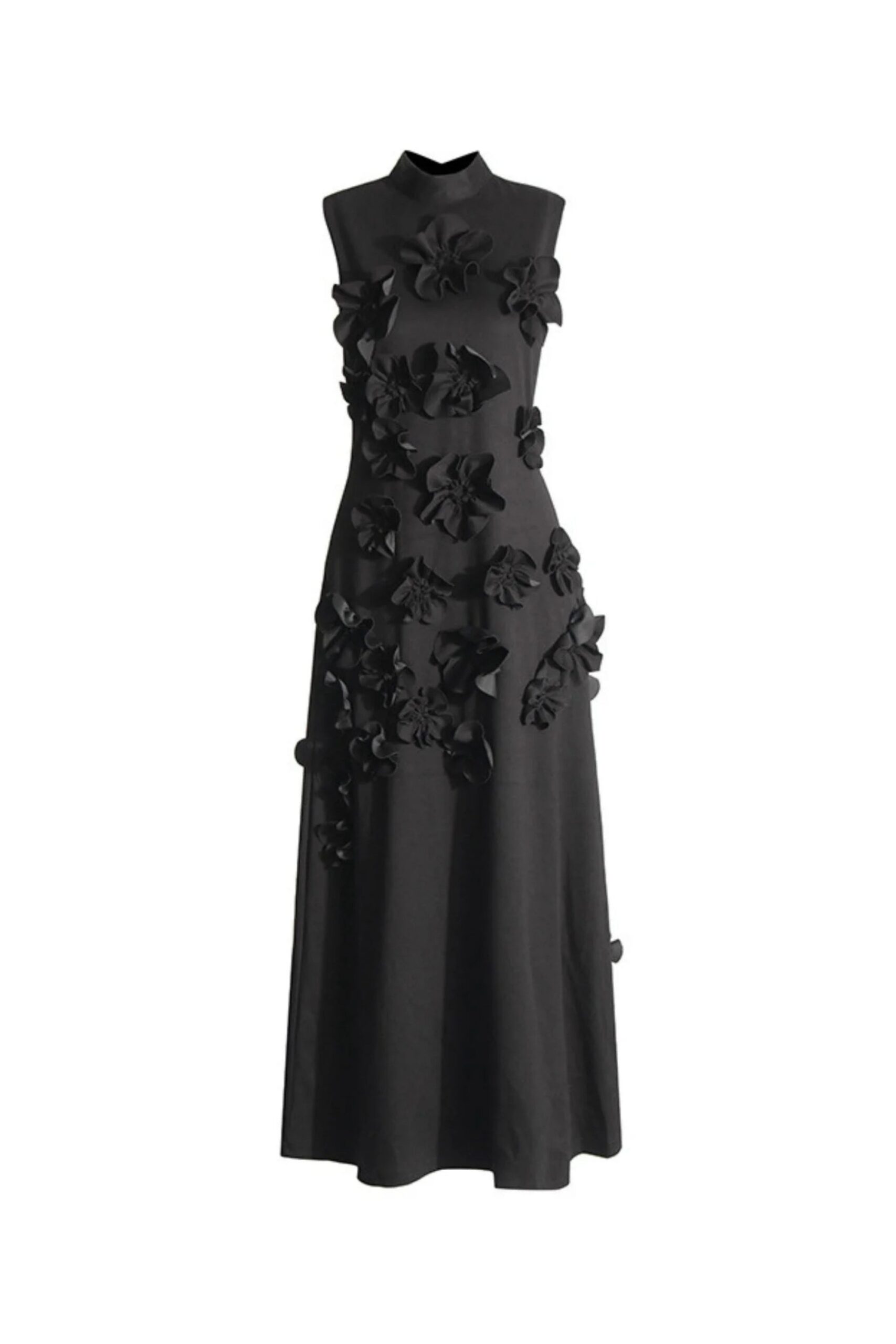 ANNONA BLACK EMBELLISHED MAXI DRESS, FLORAL