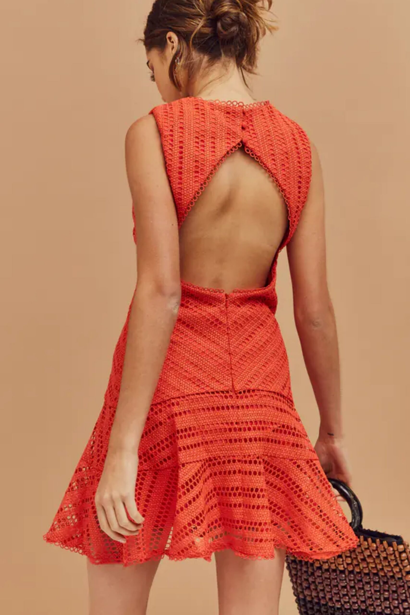 RED LACE MINI DRESS FOR PARTY NIGHT