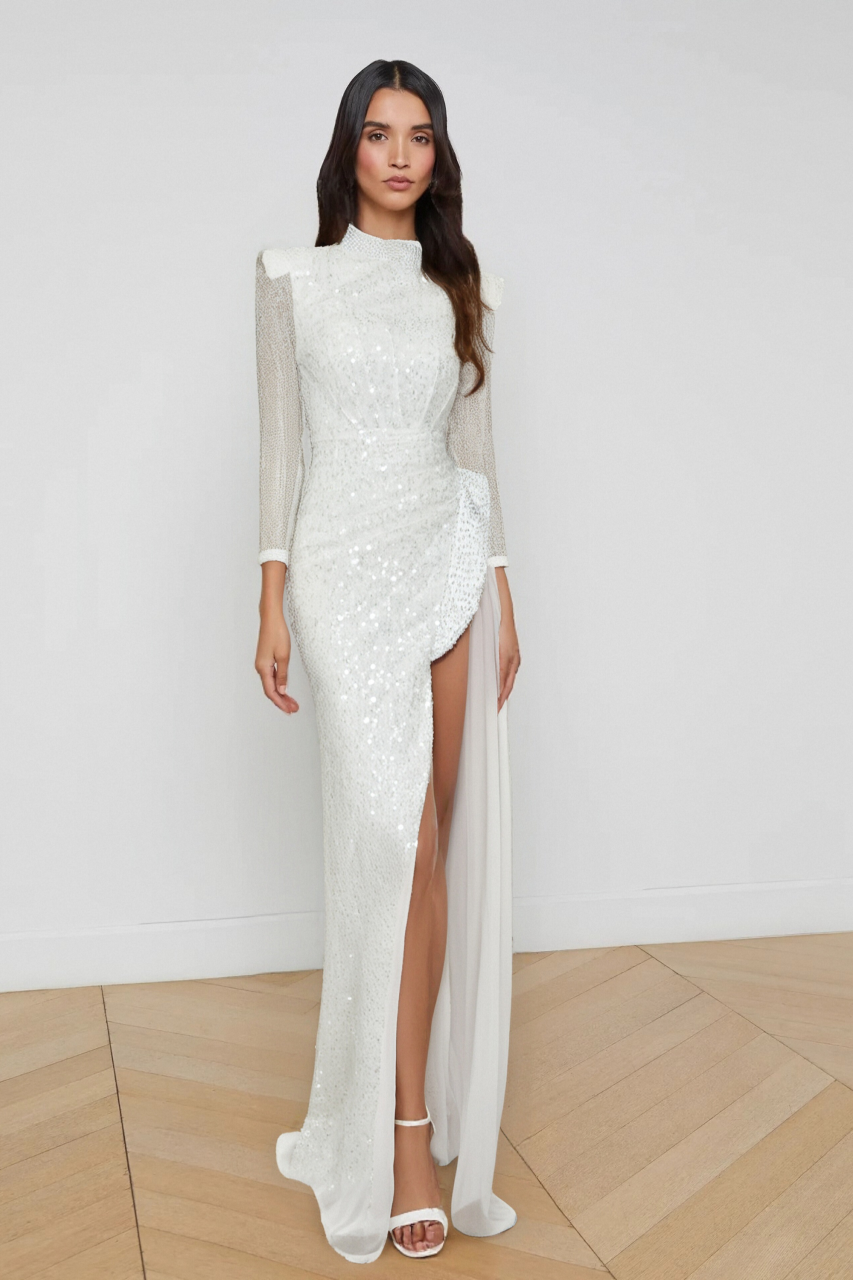 YVETTE PEARL SEQUIN MAXI DRESS FOR FORMAL EVENTS