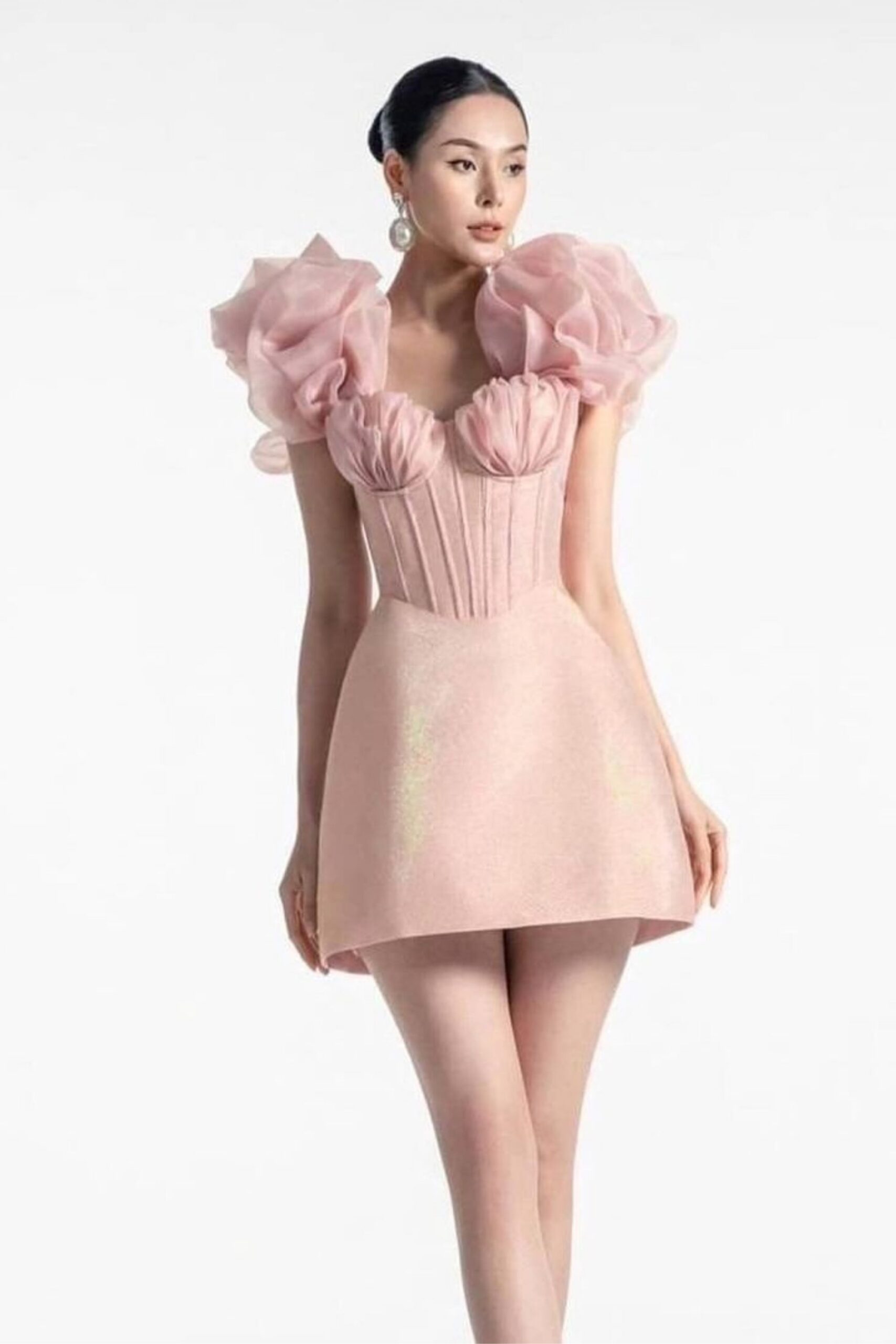 FISHBONE CORSET MINI DRESS FOR PARTY