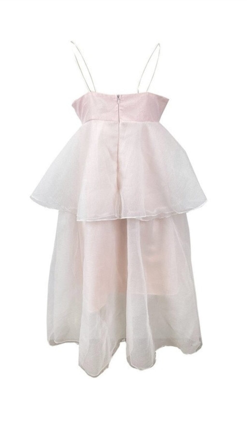 SUSPENDER BOW STRAPLESS WHITE SEERSUCKER DRESS