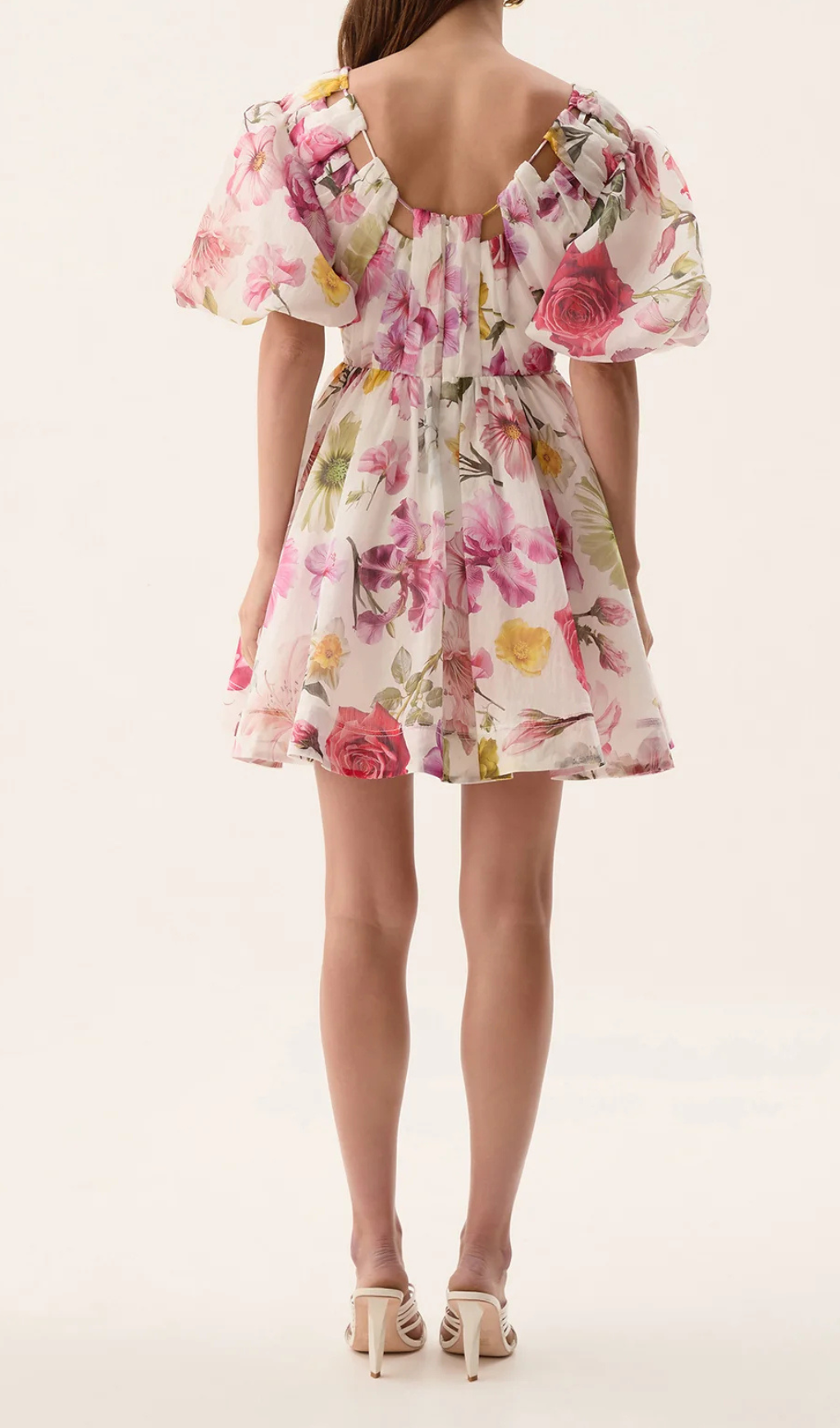 VANESSA PUFF SLEEVE FLEUR MINI DRESS, FLORAL PARTY