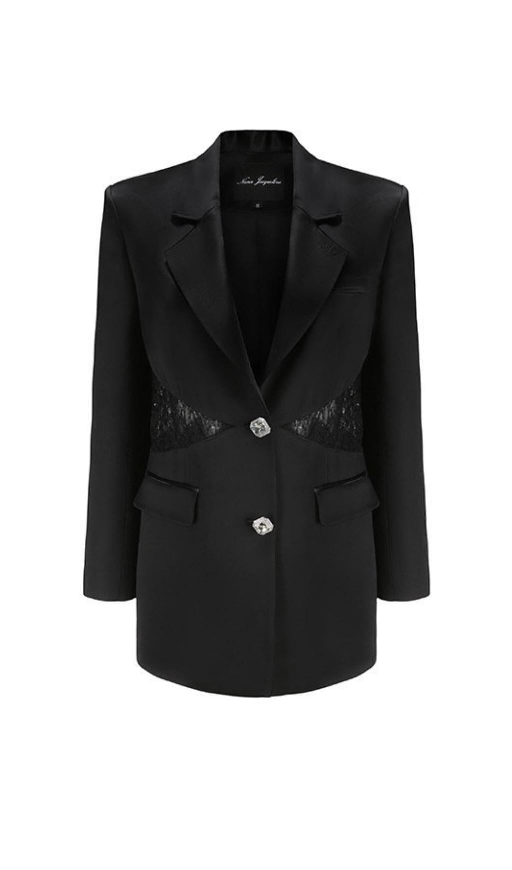 LONG SLEEVE LACE BLAZER FOR WEDDING GUEST