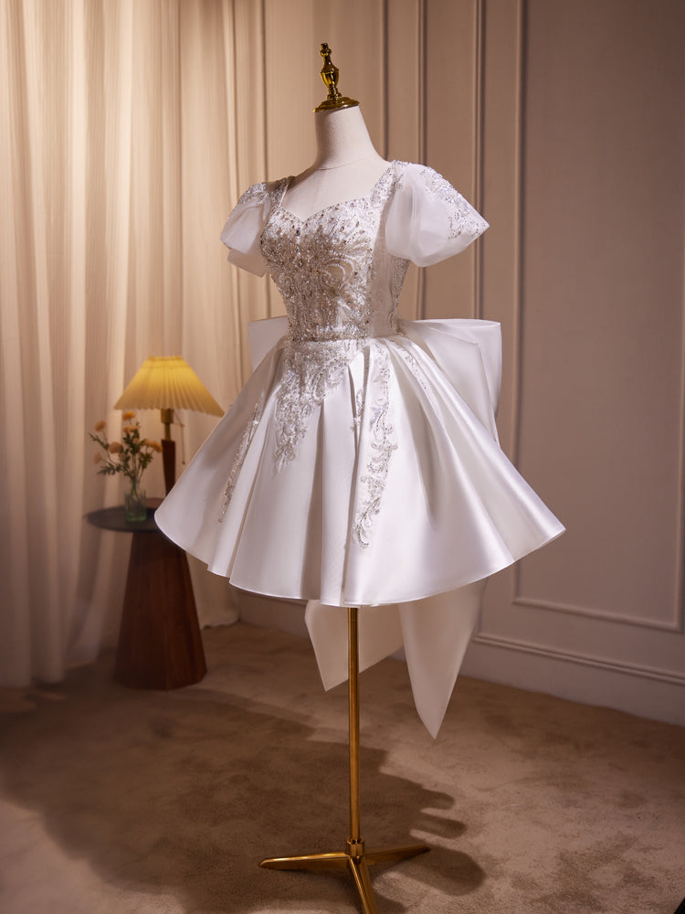 WHITE BEADED COCKTAIL DRESS FOR EVENTS