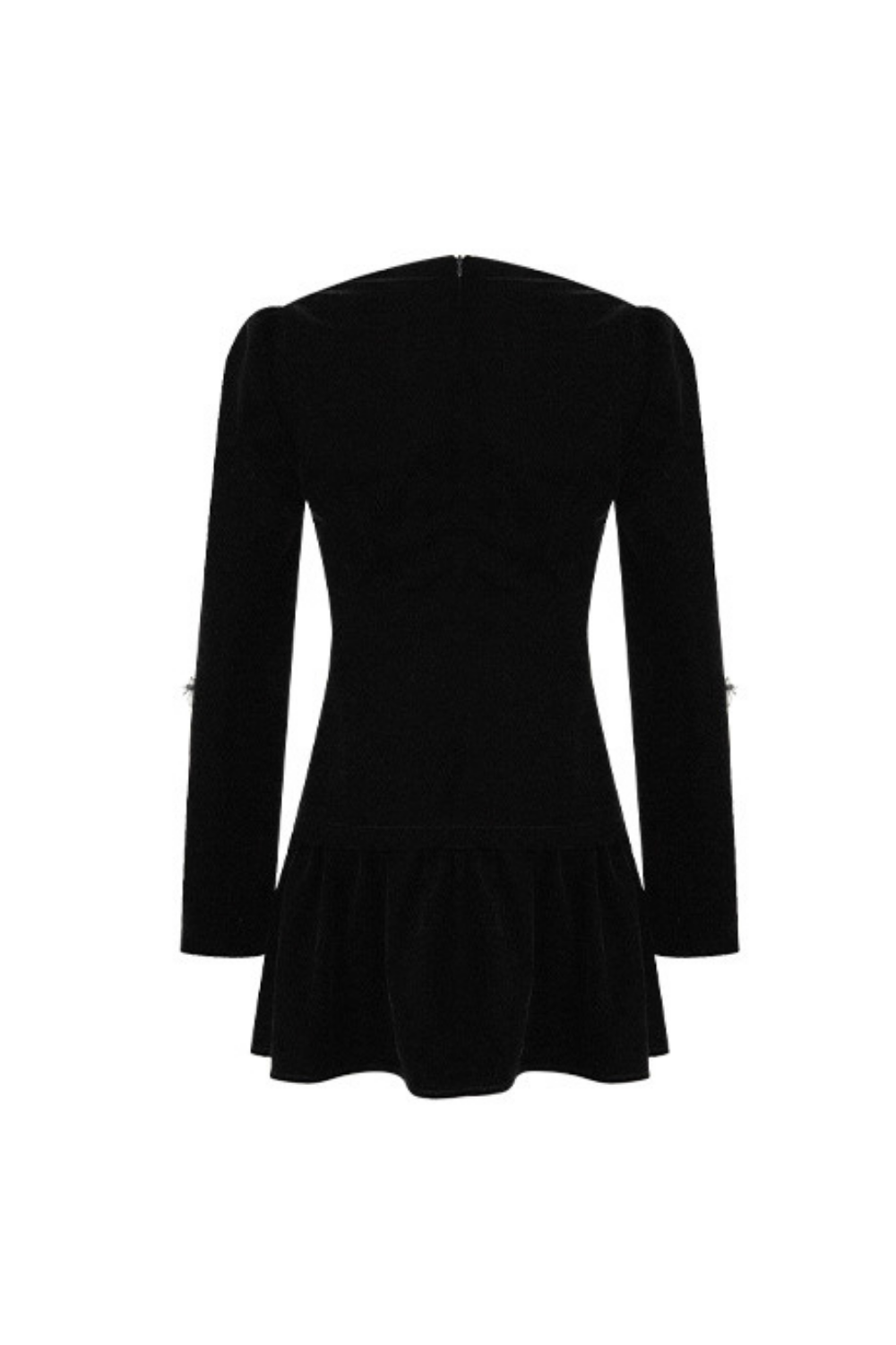 XAVIERA BLACK VELVET RHINESTONE MINI DRESS