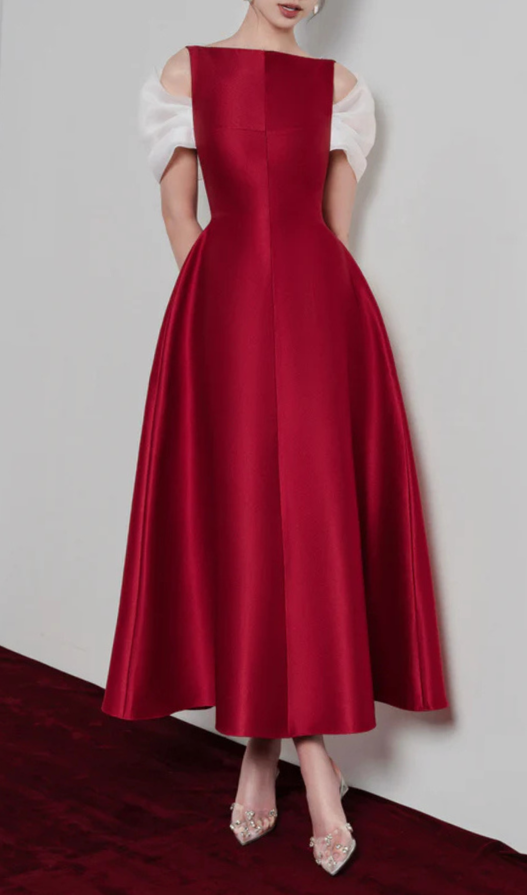 2_ed91460a-da09-4d3c-84e4-ed749bbeeb70 ELFA RED BOAT-NECK MIDI DRESS FOR EVENTS