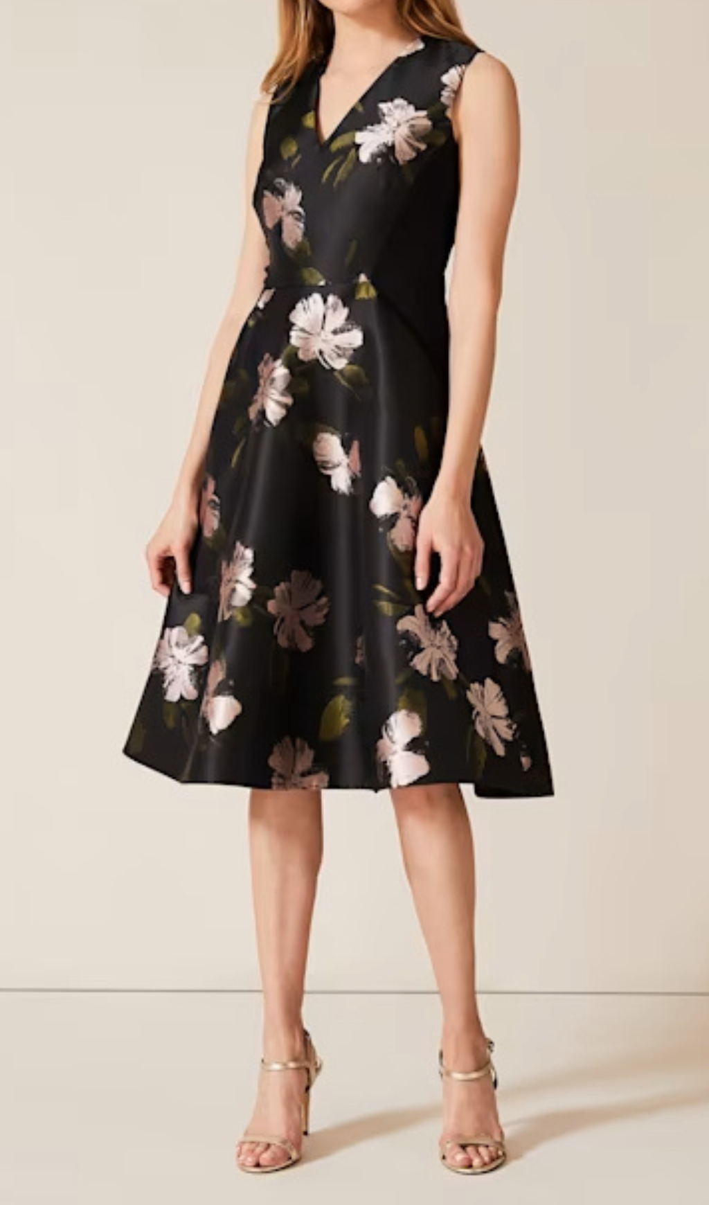 2_f06da010-835e-4bb7-9c08-938797f923da FLORAL JACQUARD MIDI DRESS, BLACK, WEDDING GUEST