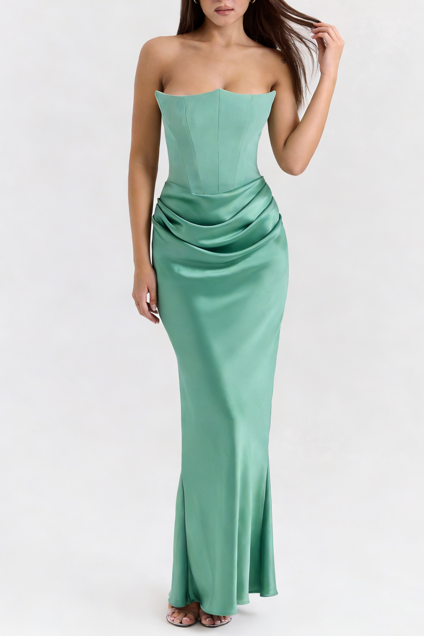 2_f6050e05-e096-4616-a666-5e73a458db71 HILLARY CLINTON STRAPLESS BODYCON MIDI DRESS GREEN