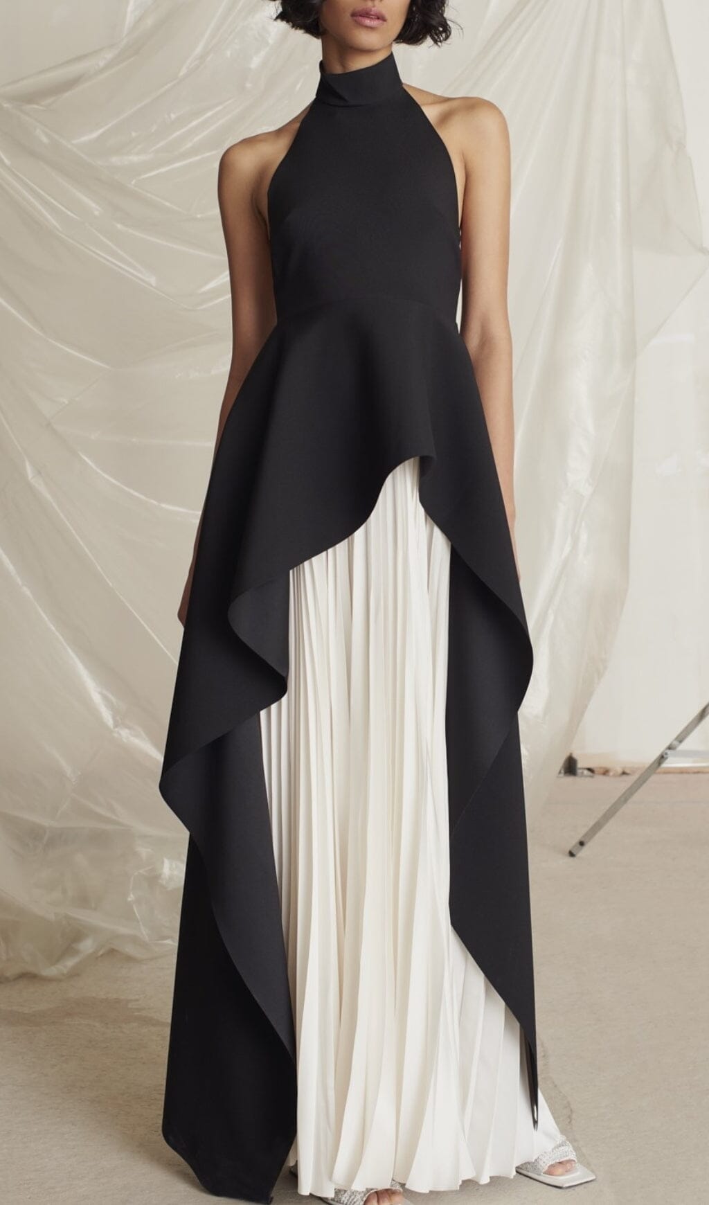 BANDAGE PLEATED PEPLUM MAXI DRESS FOR EVENTS