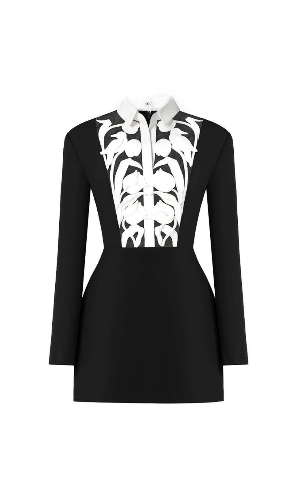 HOLLOW A-LINE MINI BLACK COCKTAIL DRESS