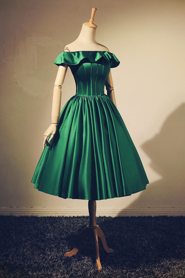 GREEN MINI PROM DRESS – SLEEVELESS A-LINE COCKTAIL