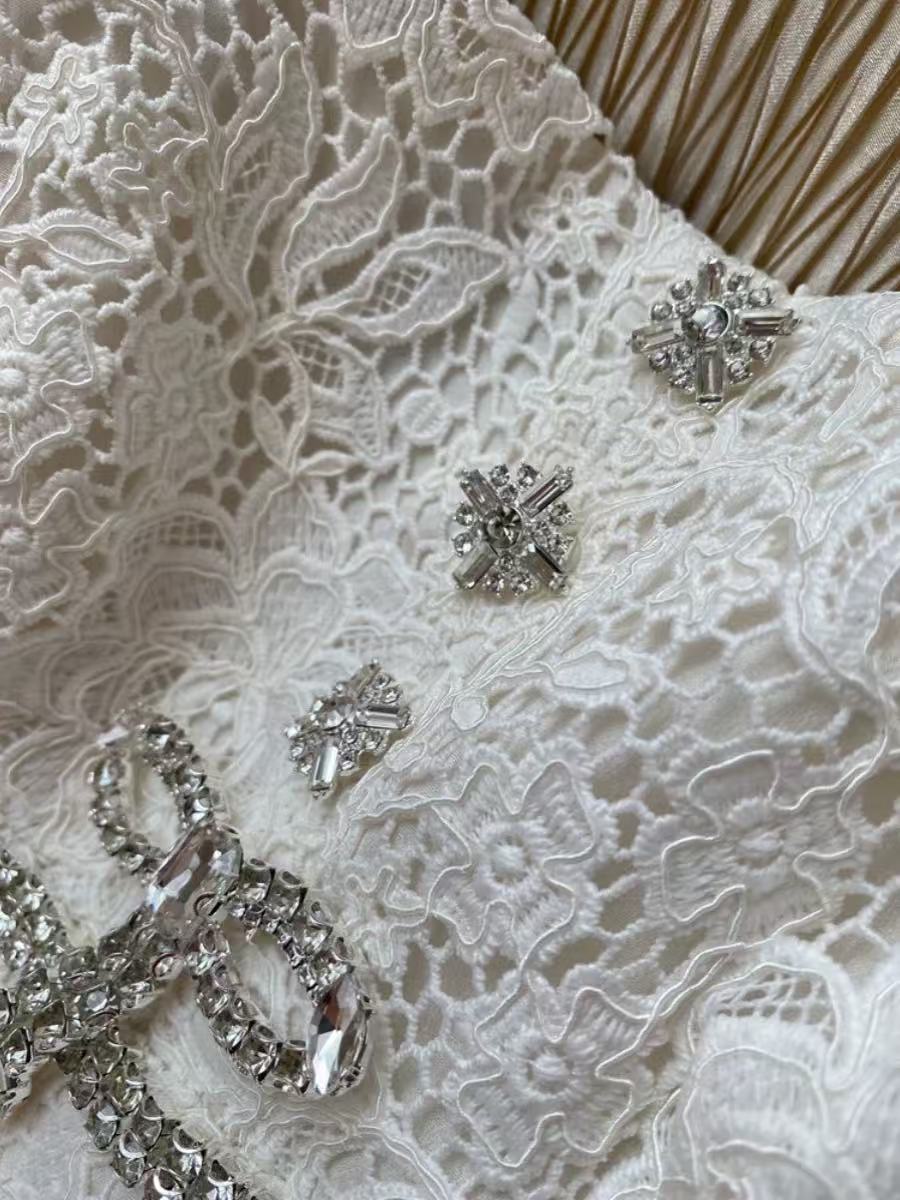 GLITTERING LACE MERMAID MIDI DRESS FOR WEDDING GUEST