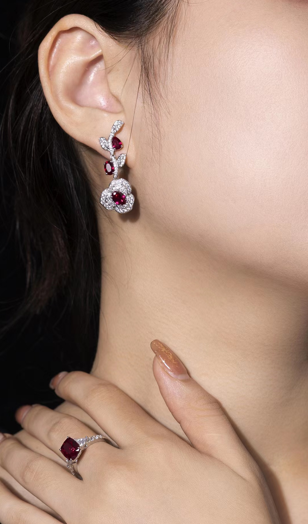 AZORITE ROSE GEM DROP EARRINGS FOR WEDDING