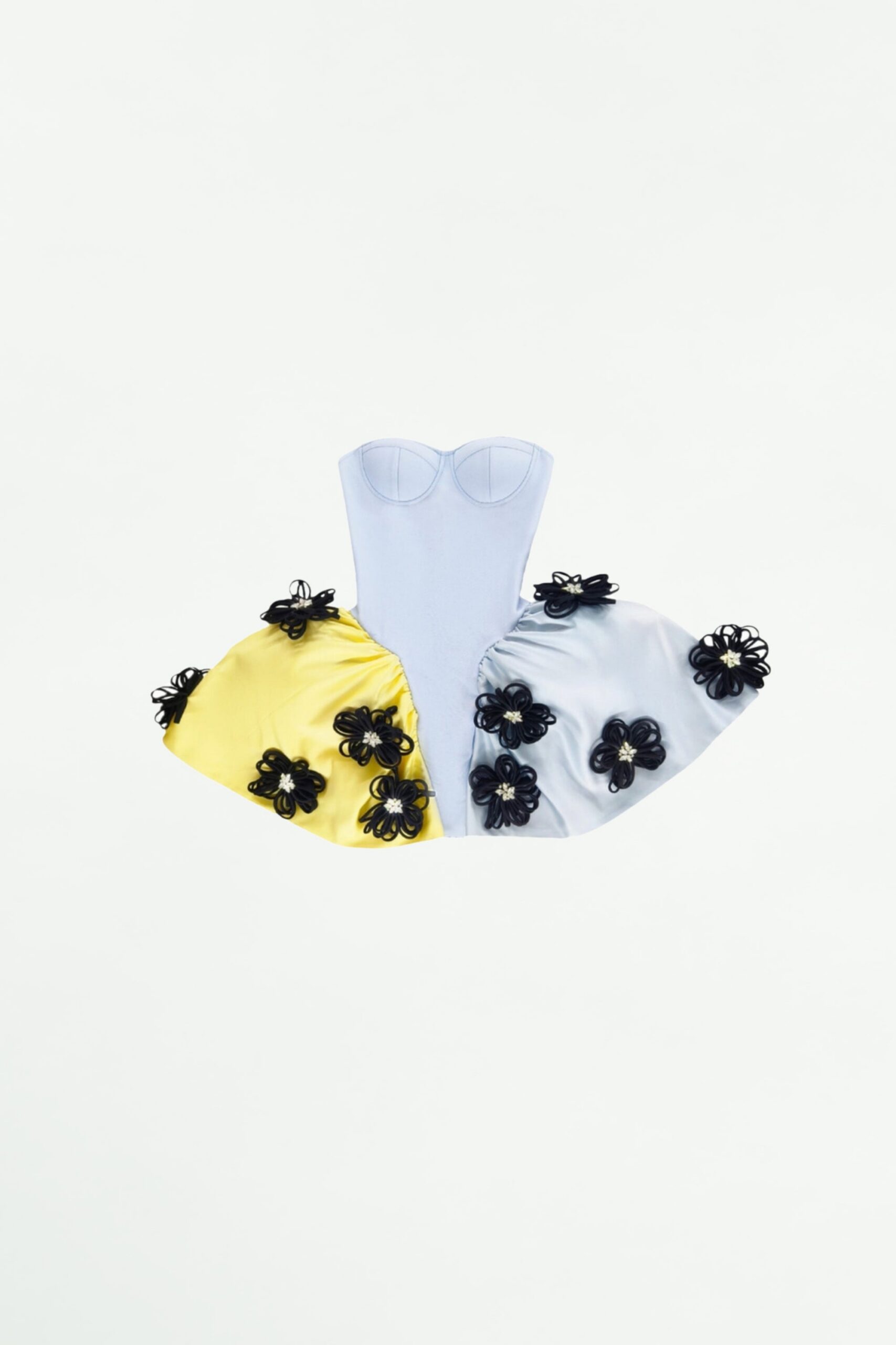 ALANIADE 3D FLOWER PUFFY MINI DRESS FOR PARTY