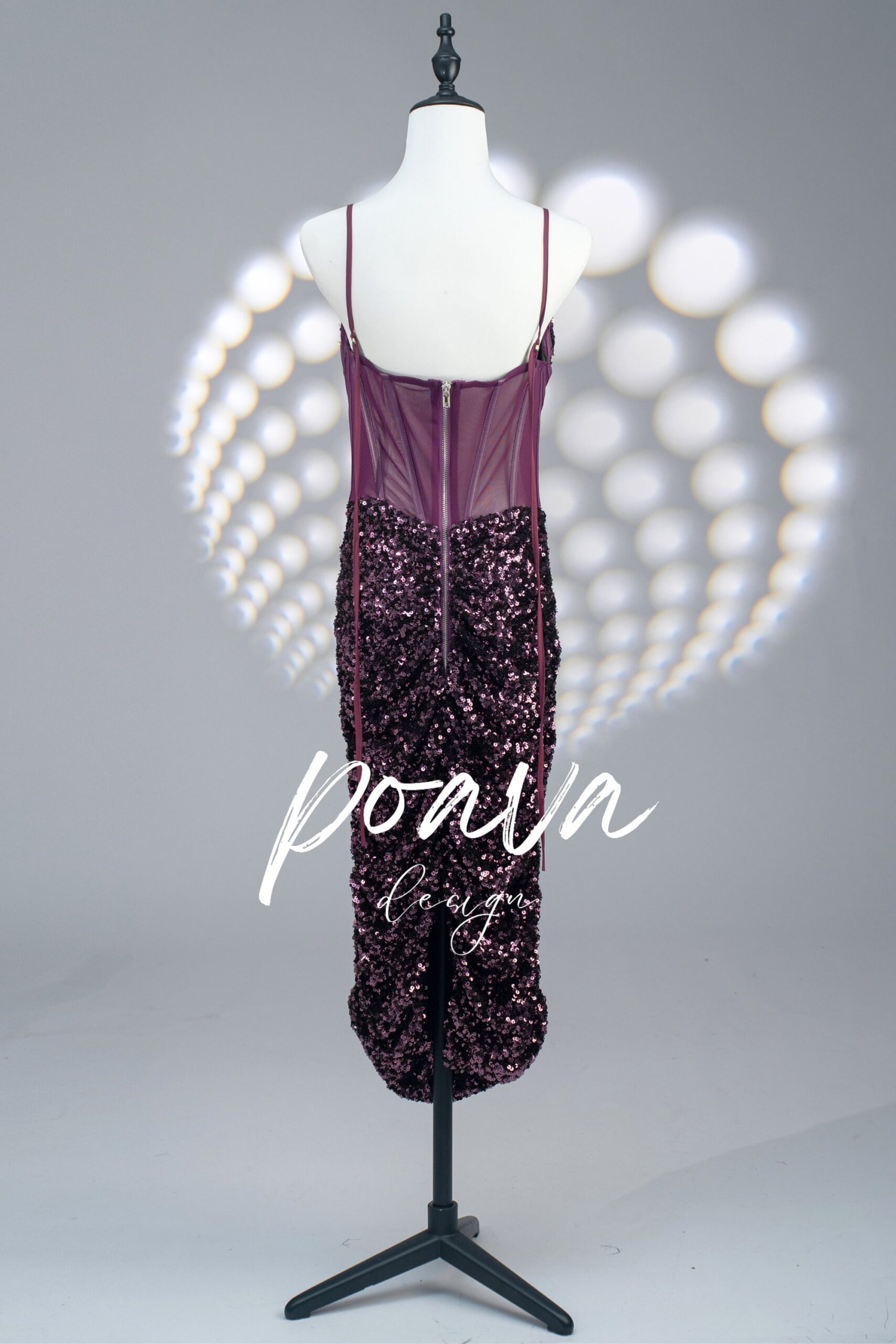 STRAPPY SEQUIN CORSET MIDI DRESS FOR PARTY NIGHTS