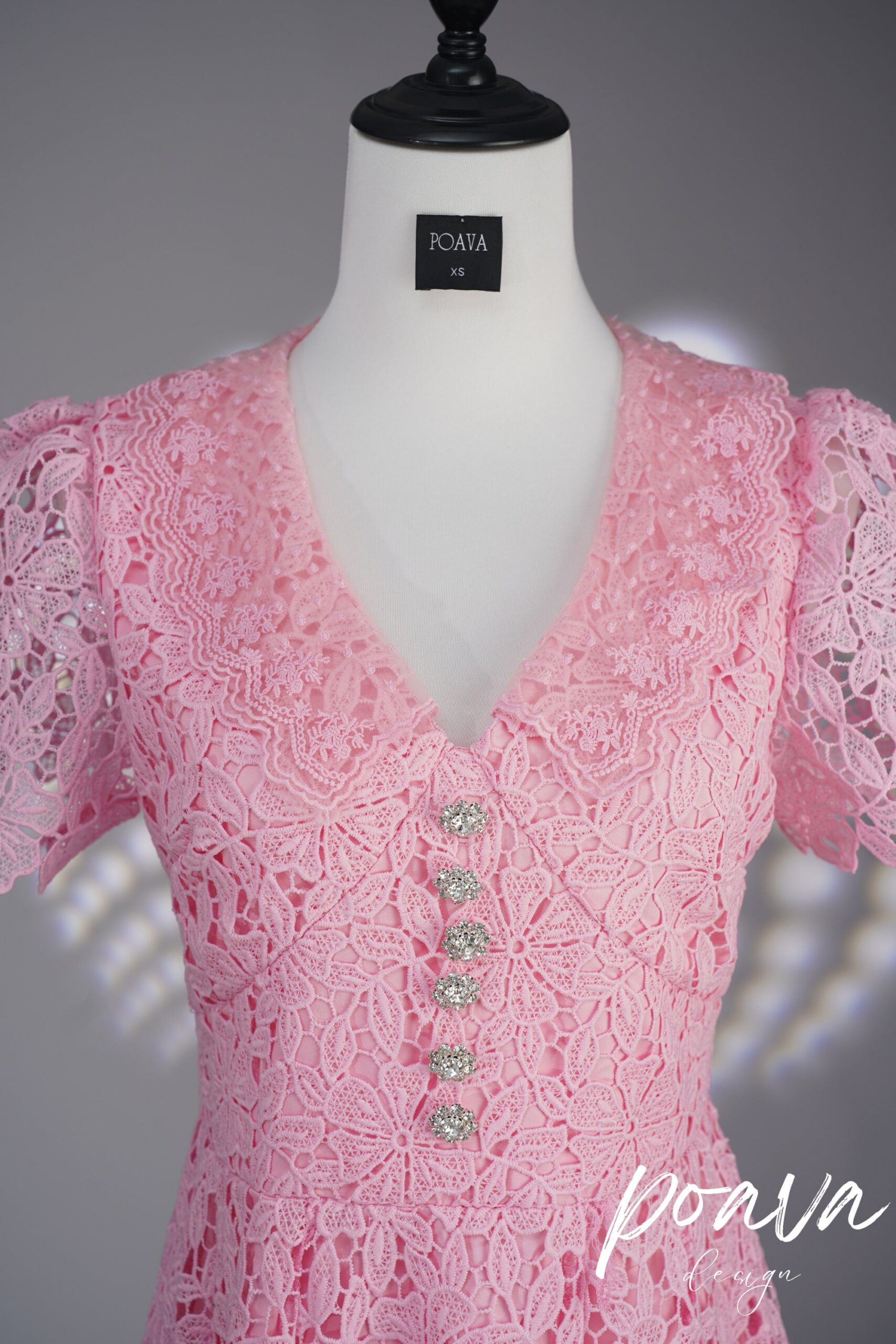 LACE FLORAL MIDI DRESS PINK WEDDING GUEST