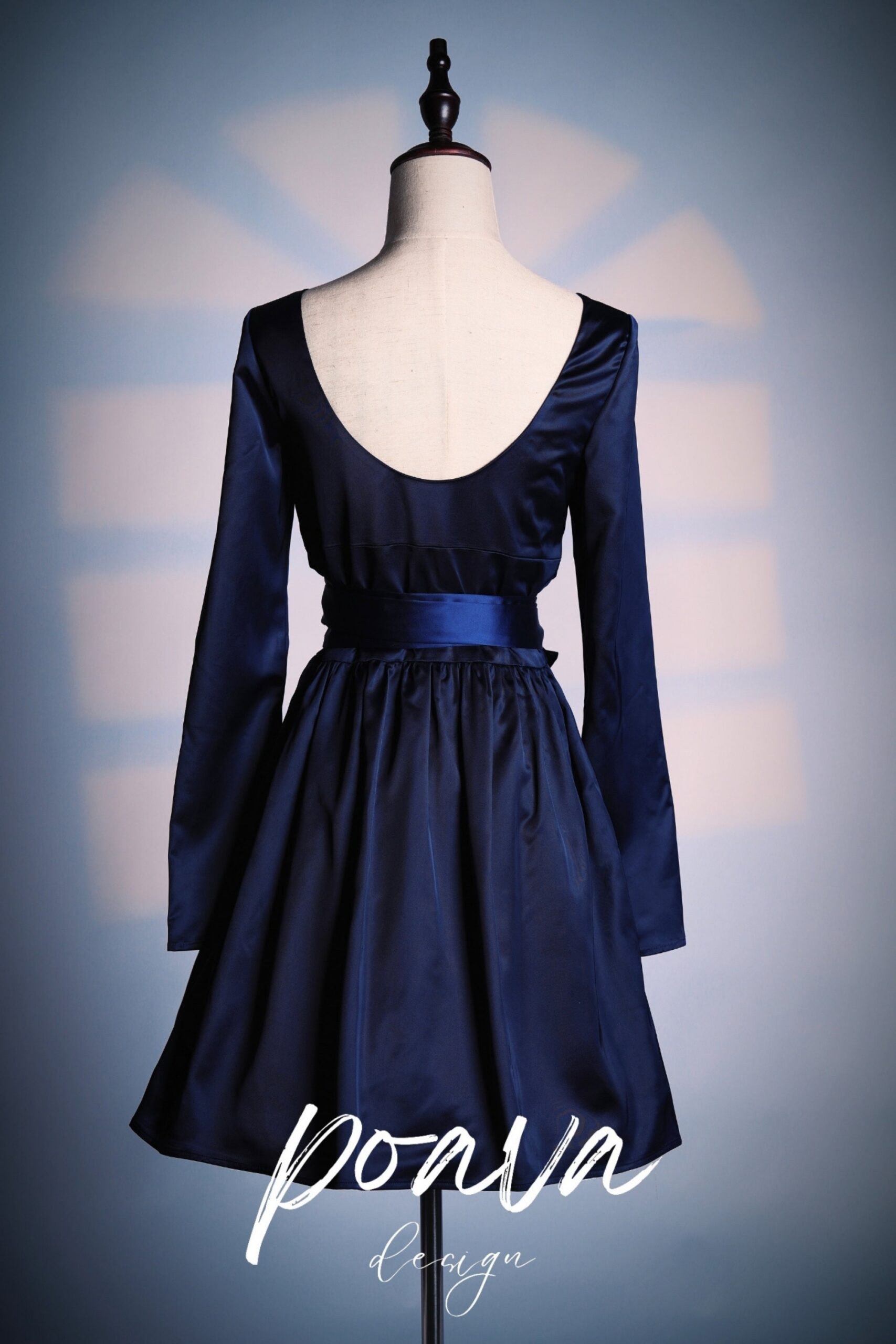 DEEP V NAVY MINI DRESS FOR EVENING PARTY