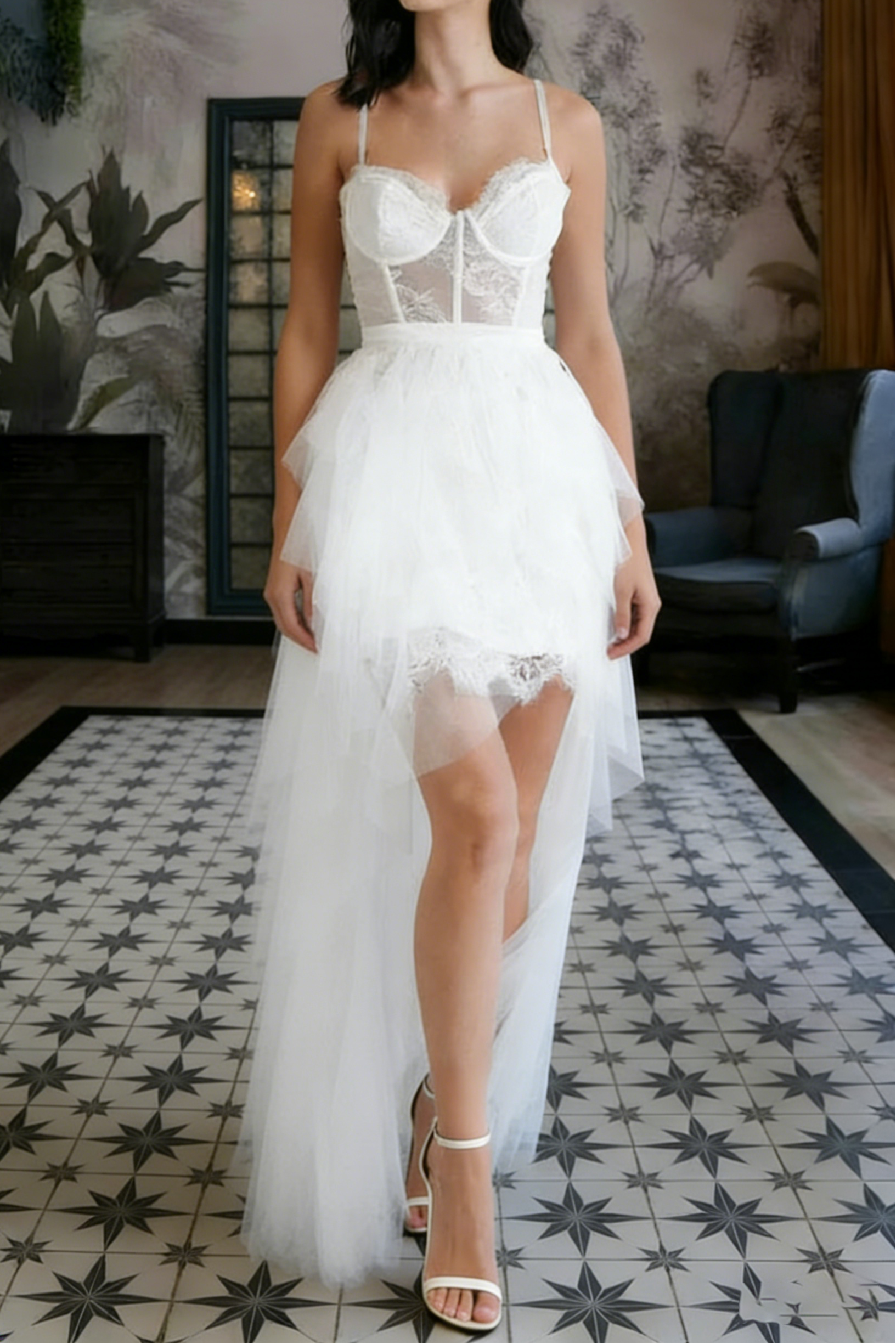 FOREVER LOVE TULLE MAXI DRESS WHITE