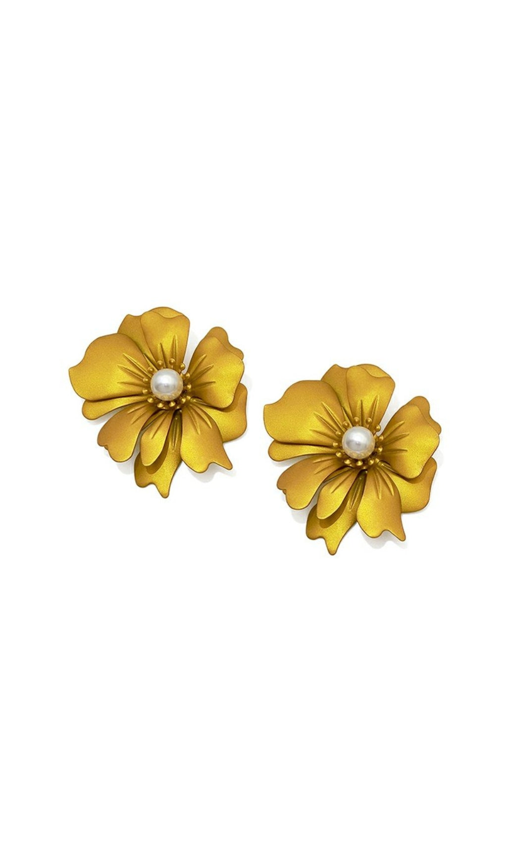 BROWN PETAL ALLOY EARRINGS FOR WEDDING PARTY