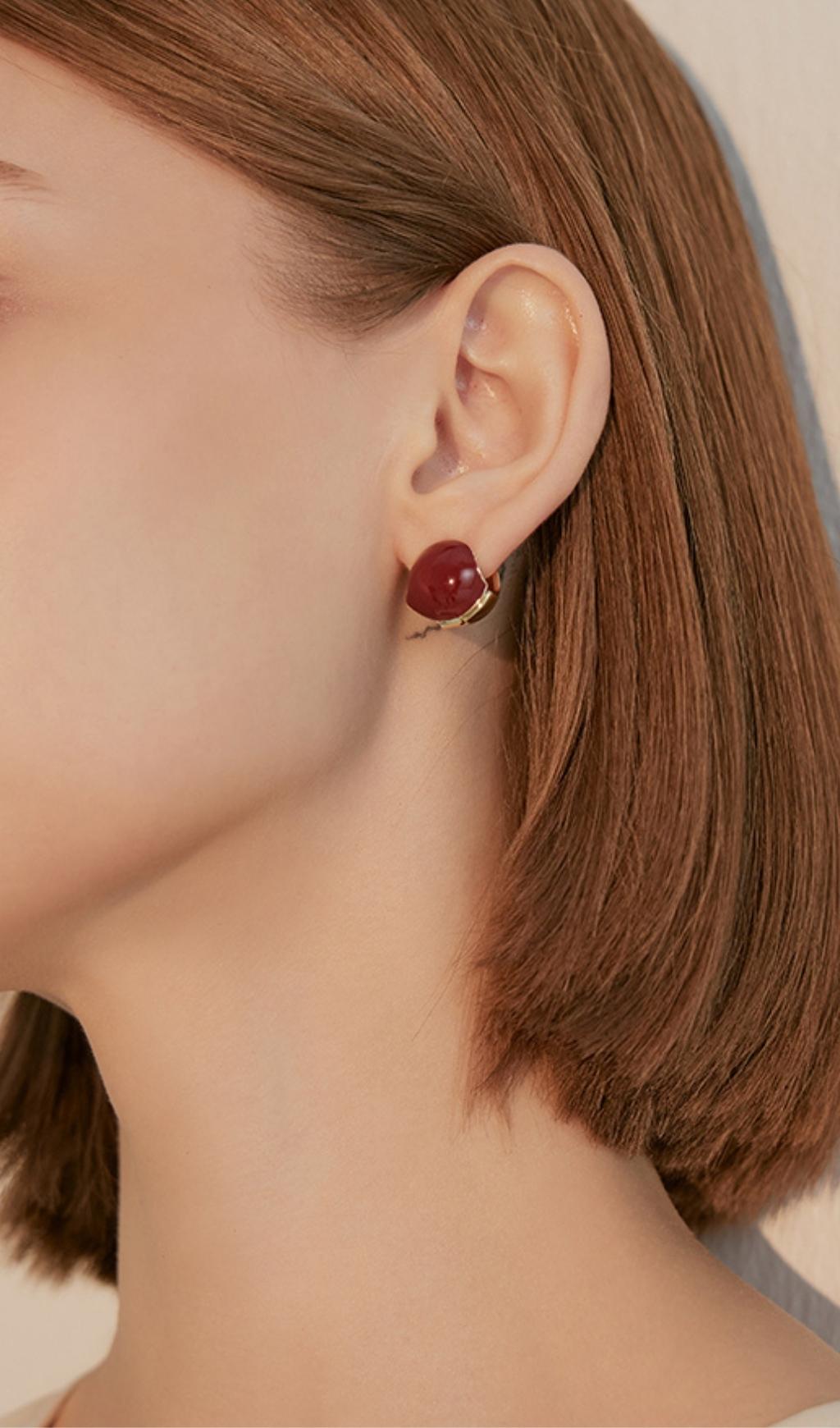 BROWN HOLLOW BALL STUDS - MINIMALIST DAILY EARRINGS